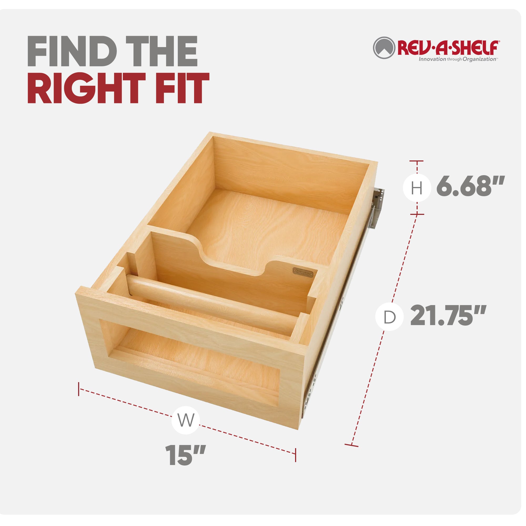 Rev-A-Shelf Kitchen Paper Towel Holder with Soft-Close for 18” Base Cabinets - VMInnovations