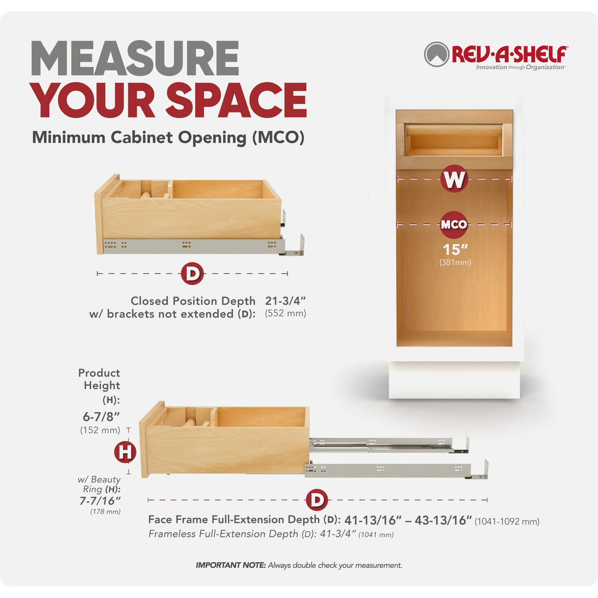 Rev-A-Shelf Kitchen Paper Towel Holder with Soft-Close for 18” Base Cabinets - VMInnovations