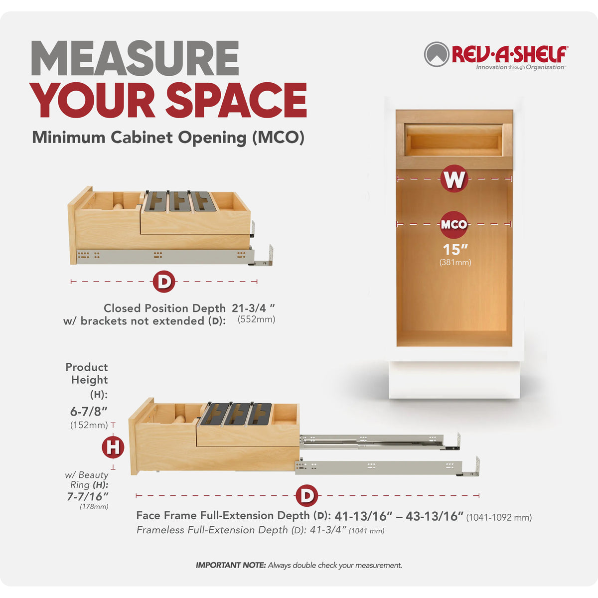 Rev-A-Shelf Kitchen Paper Towel Holder with Soft-Close for 18” Base Cabinets - VMInnovations