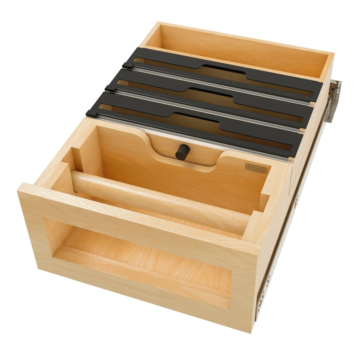 Rev-A-Shelf Kitchen Paper Towel Holder with Soft-Close for 18” Base Cabinets - VMInnovations