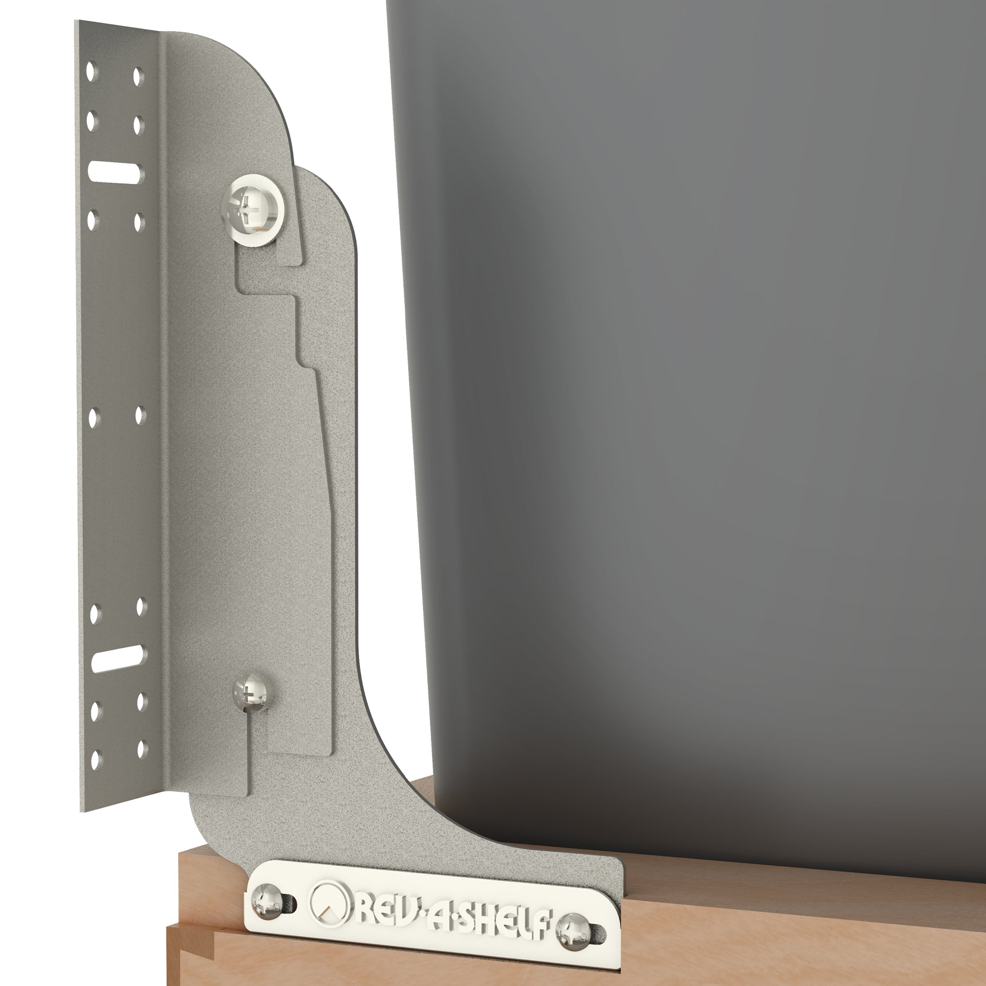 Rev-A-Shelf Wood Double Pullout Waste Container, Soft-Close, 35 qt, Silver - VMInnovations
