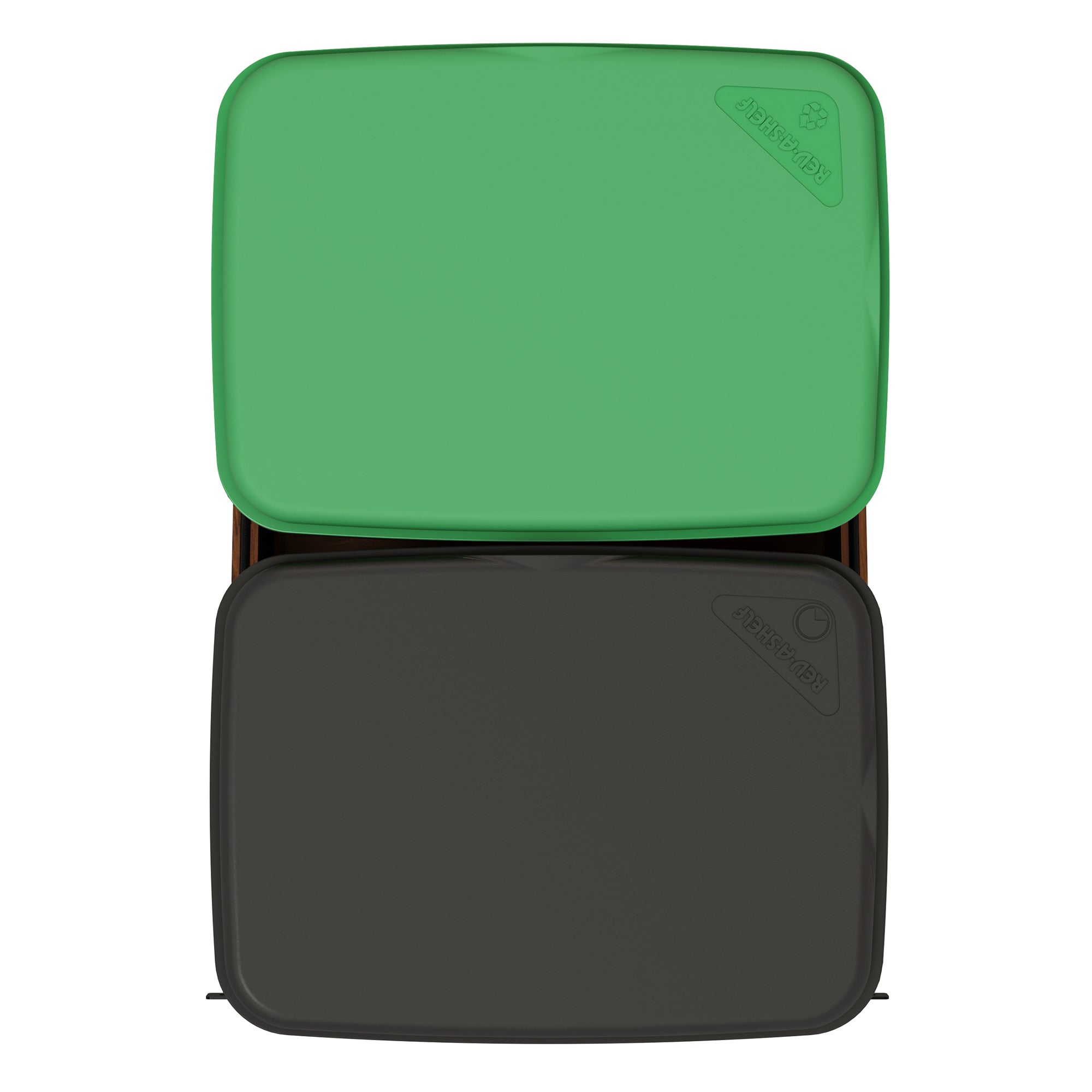 Rev-A-Shelf Walnut Double Pullout Waste Container, Soft-Close, 35 qt, Black - VMInnovations