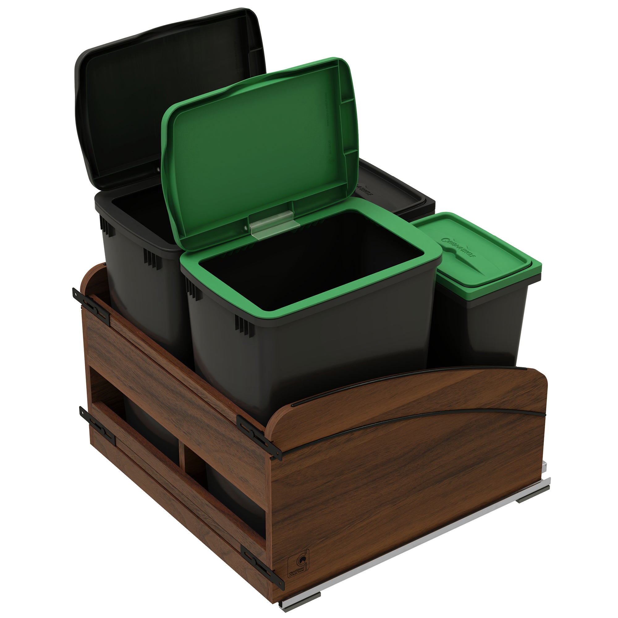 Rev-A-Shelf Craftsman Collection Double Pullout Trash Cans and Compost Bins - VMInnovations