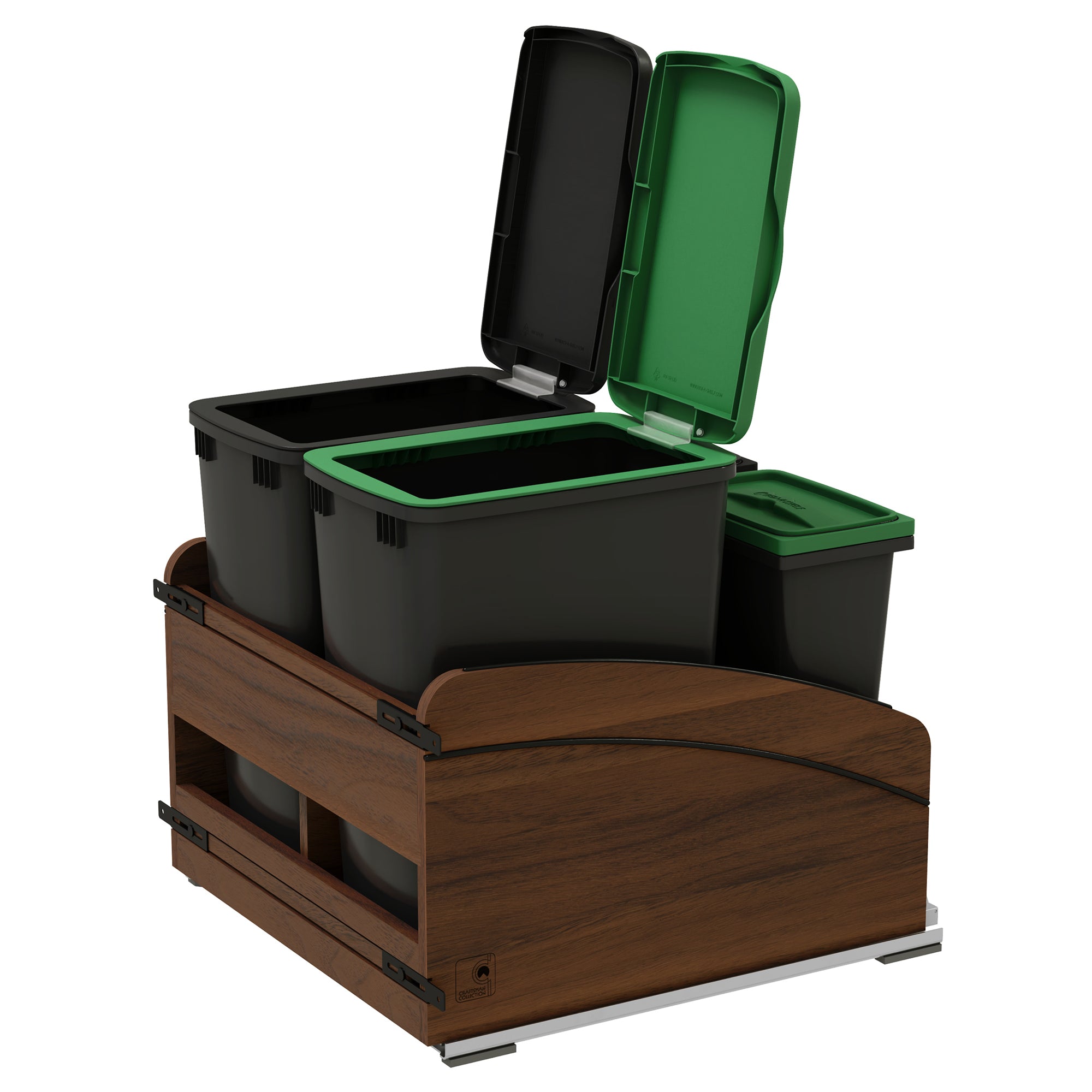 Rev-A-Shelf Craftsman Collection Double Pullout Trash Cans and Compost Bins - VMInnovations