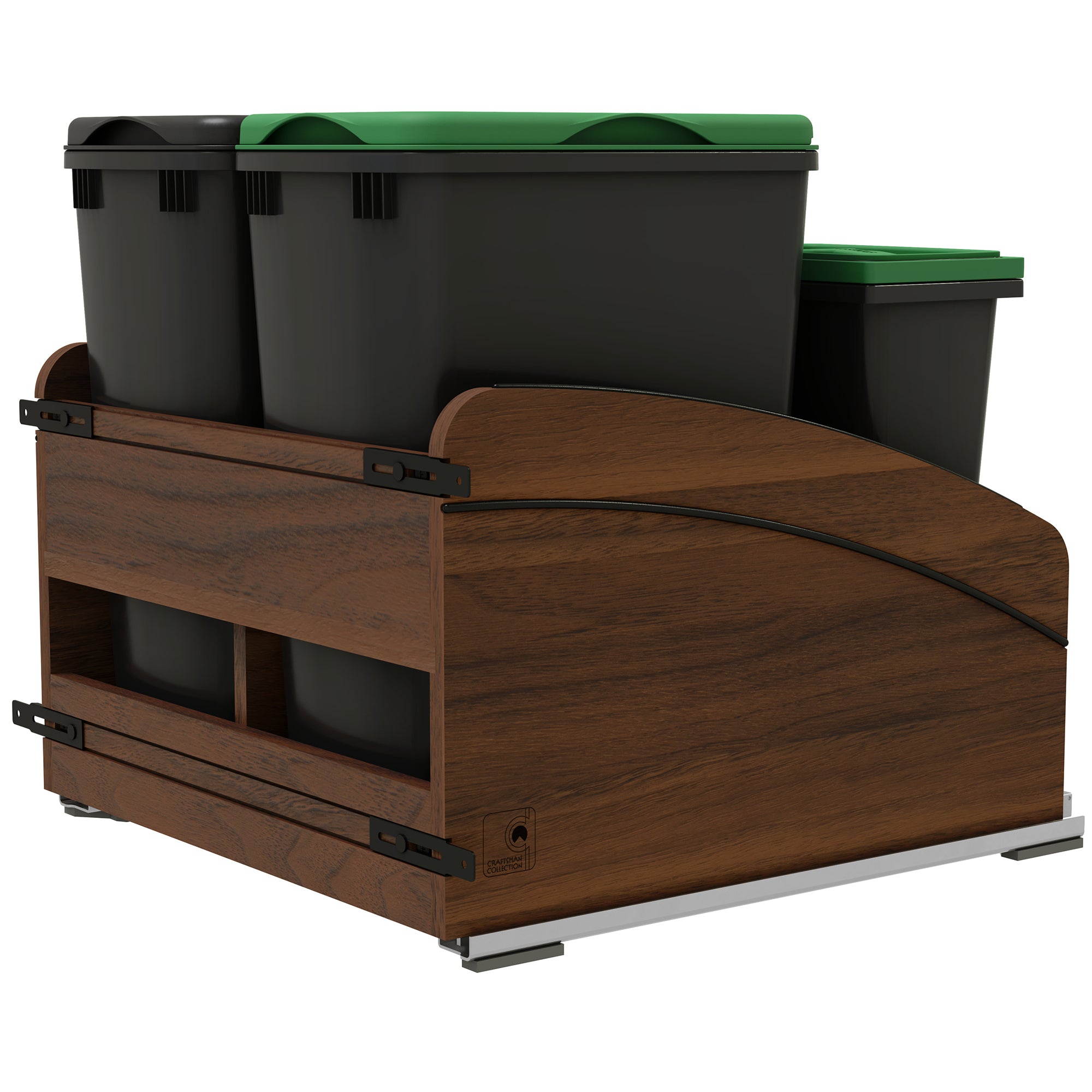 Rev-A-Shelf Craftsman Collection Double Pullout Trash Cans and Compost Bins - VMInnovations