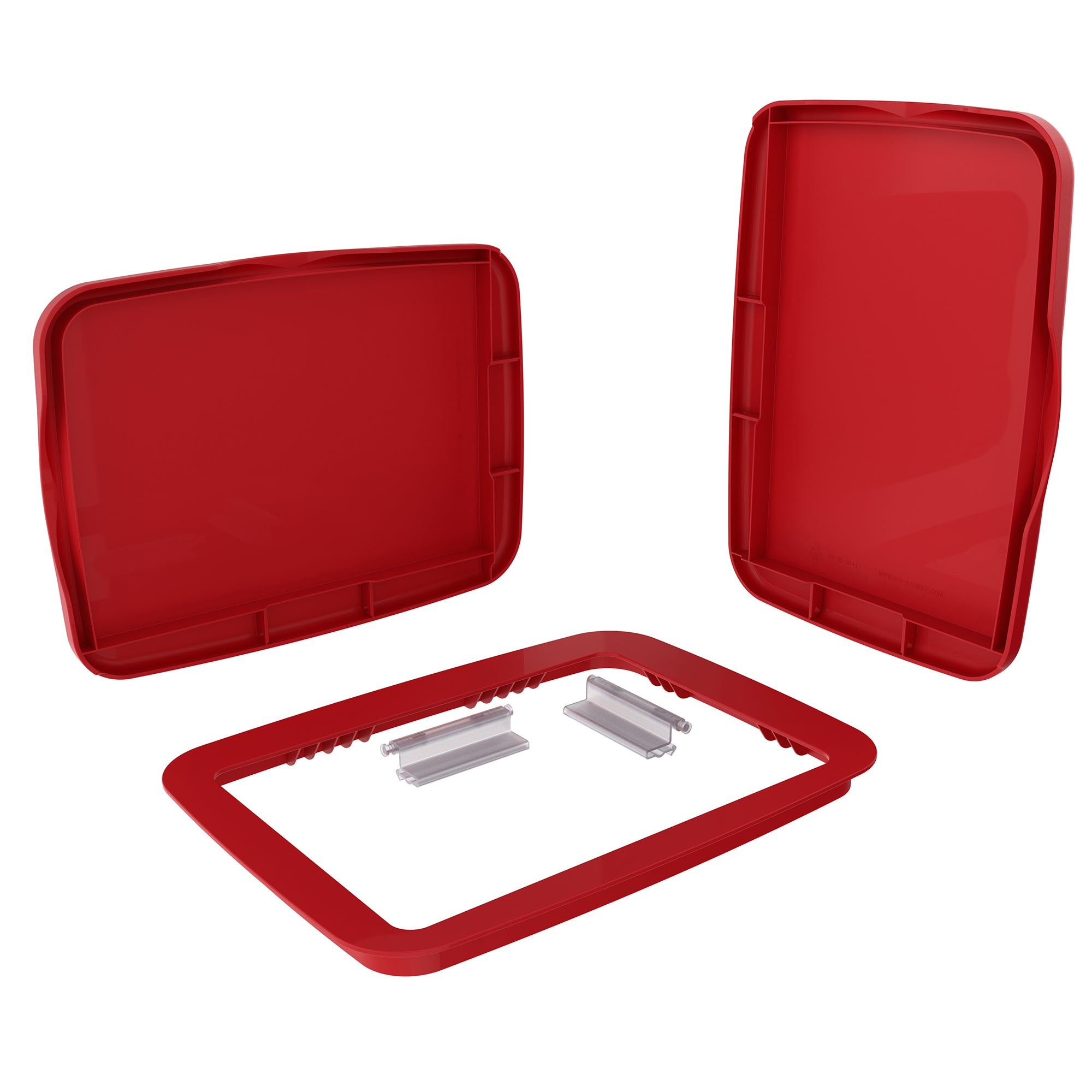 Rev-A-Shelf Kitchen Waste Container & Trash Can Lid, Fits 35 & 50 Qt, Red
