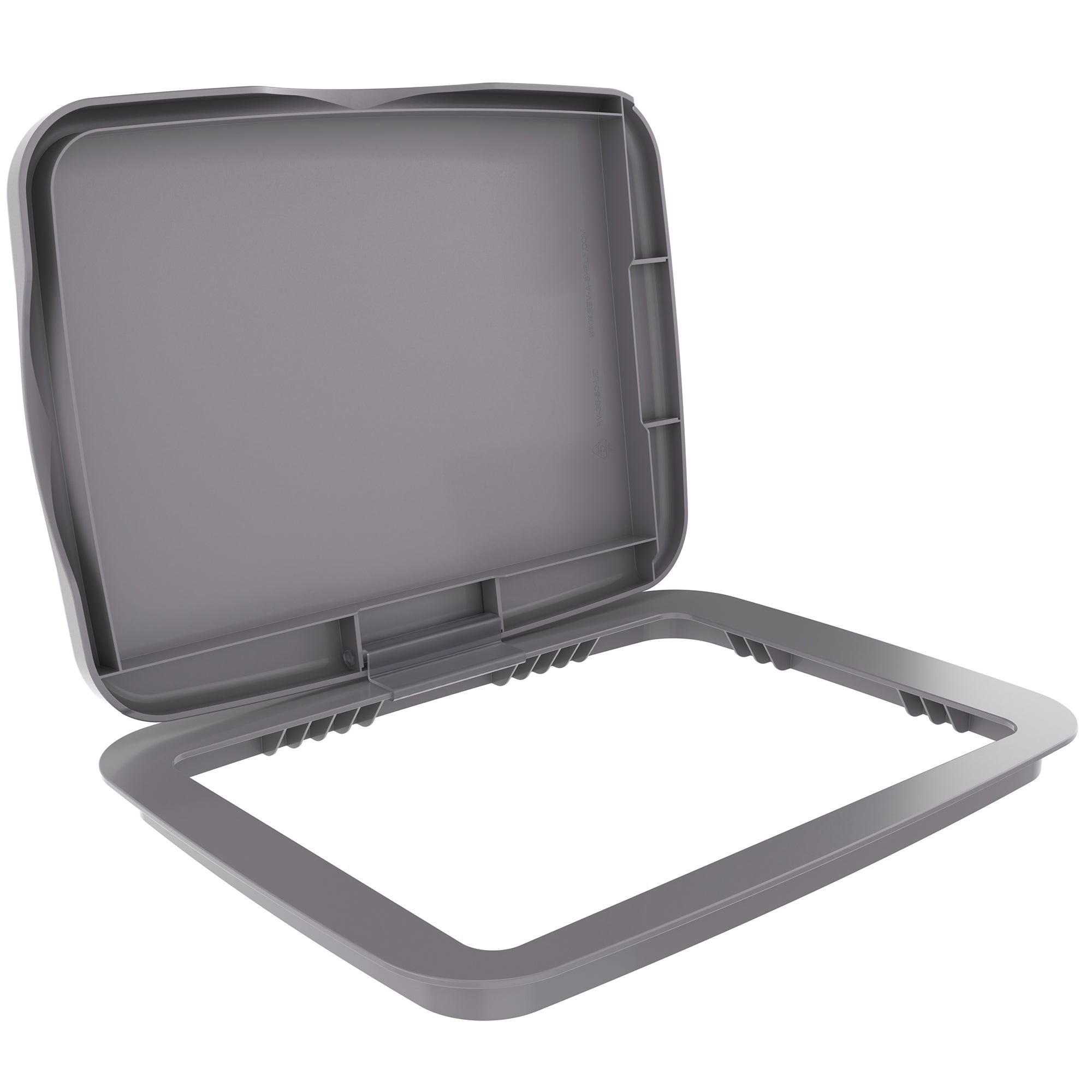 Rev-A-Shelf Kitchen Waste Container & Trash Can Lid, 35 & 50 Qt, Metallic Silver