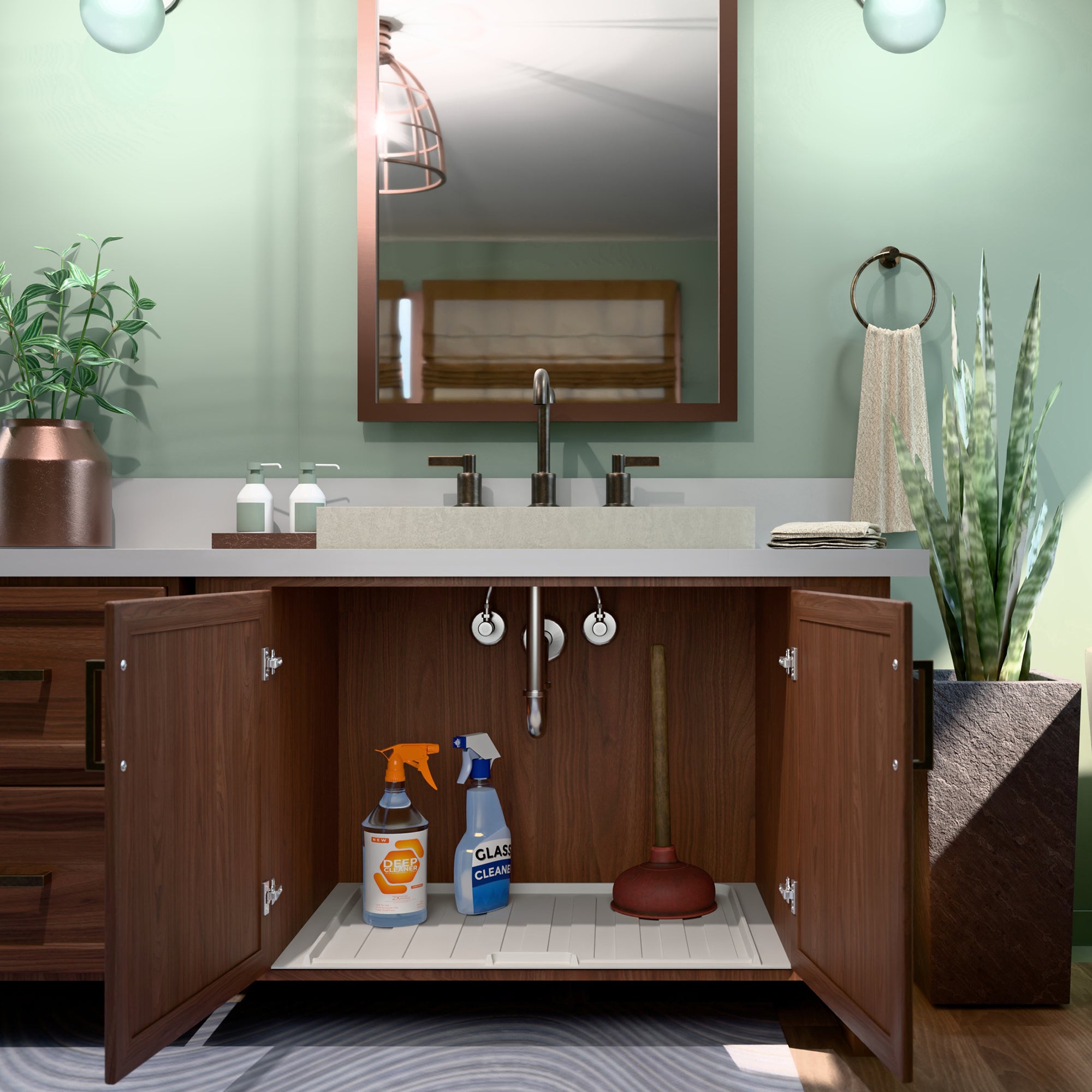 Rev-A-Shelf Under Sink Drip Tray for Vanity Base Cabinets, Fits 21" - 24" - VMInnovations