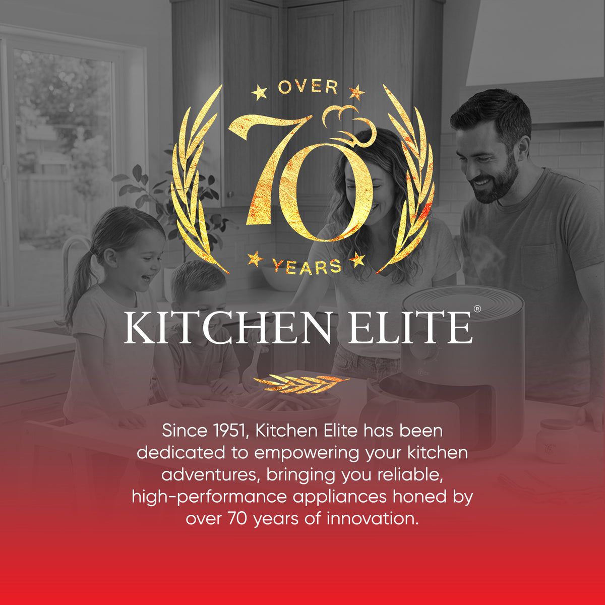 Kitchen Elite 16 Quart Mechanical Air Fryer Oven with Viewing Window, (Open Box)
