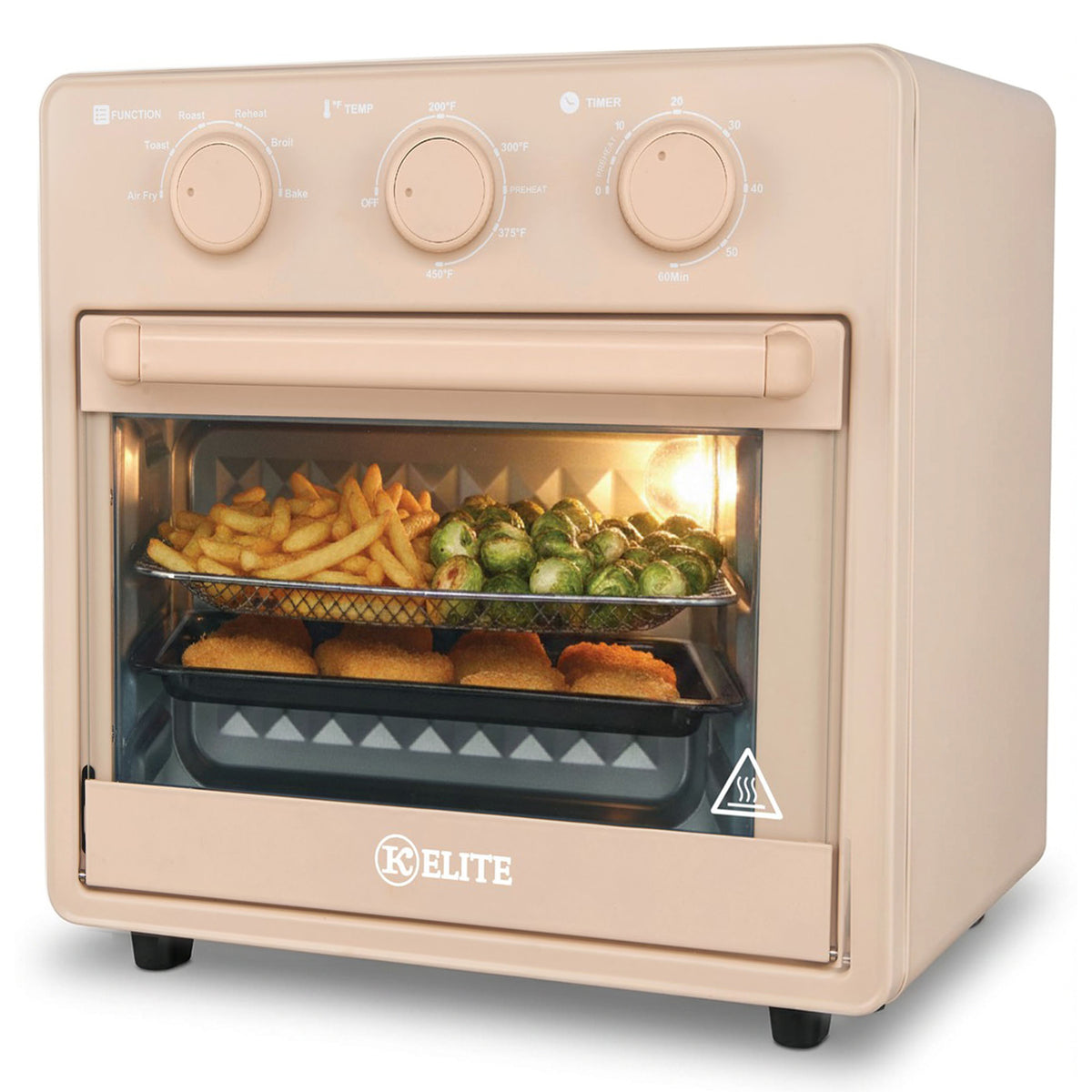 Kitchen Elite 16 Quart Mechanical Air Fryer Oven with Viewing Window, (Open Box)
