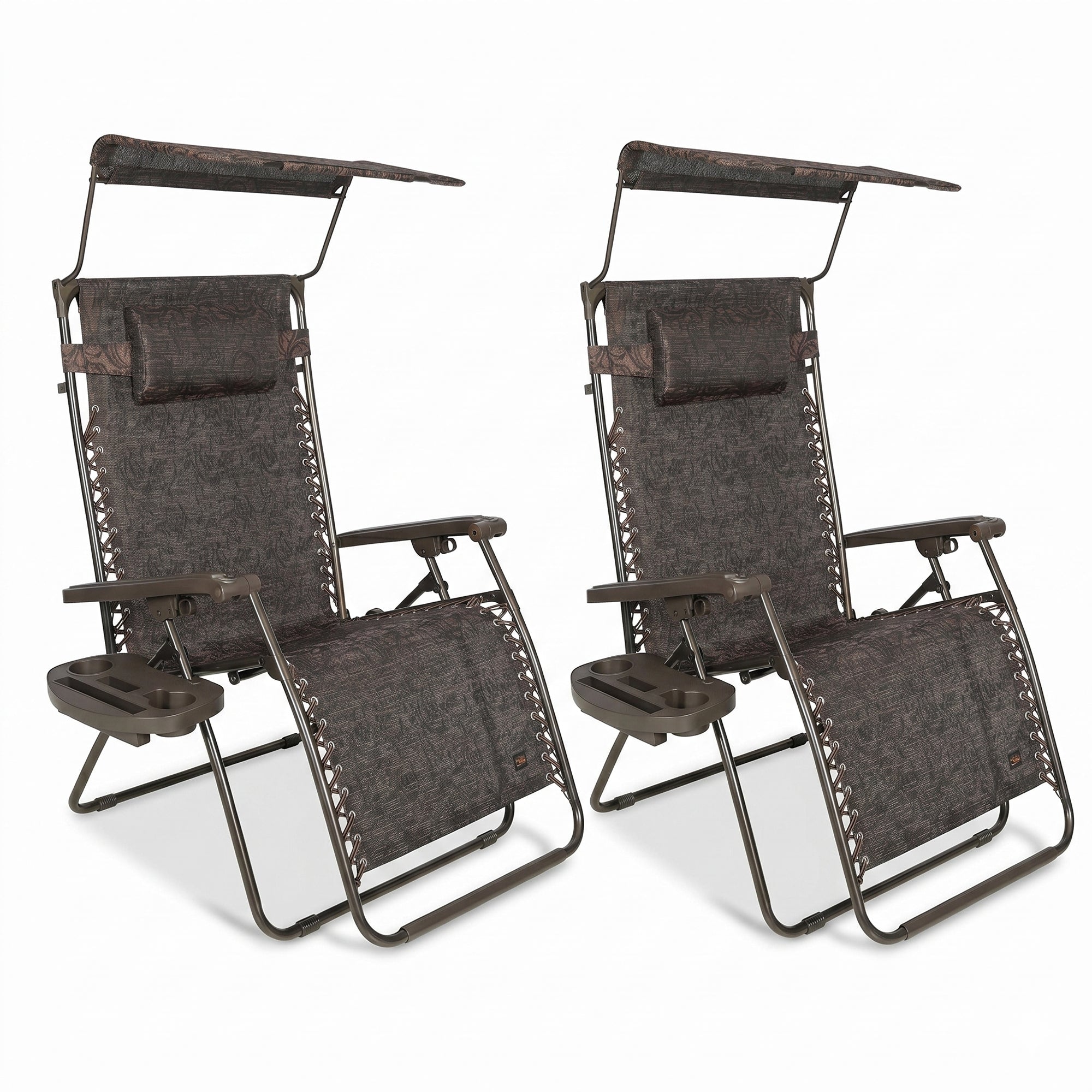 Bliss Hammocks 2 Pack 33" Wide XXL Zero Gravity Outdoor Lounge Chair with Canopy