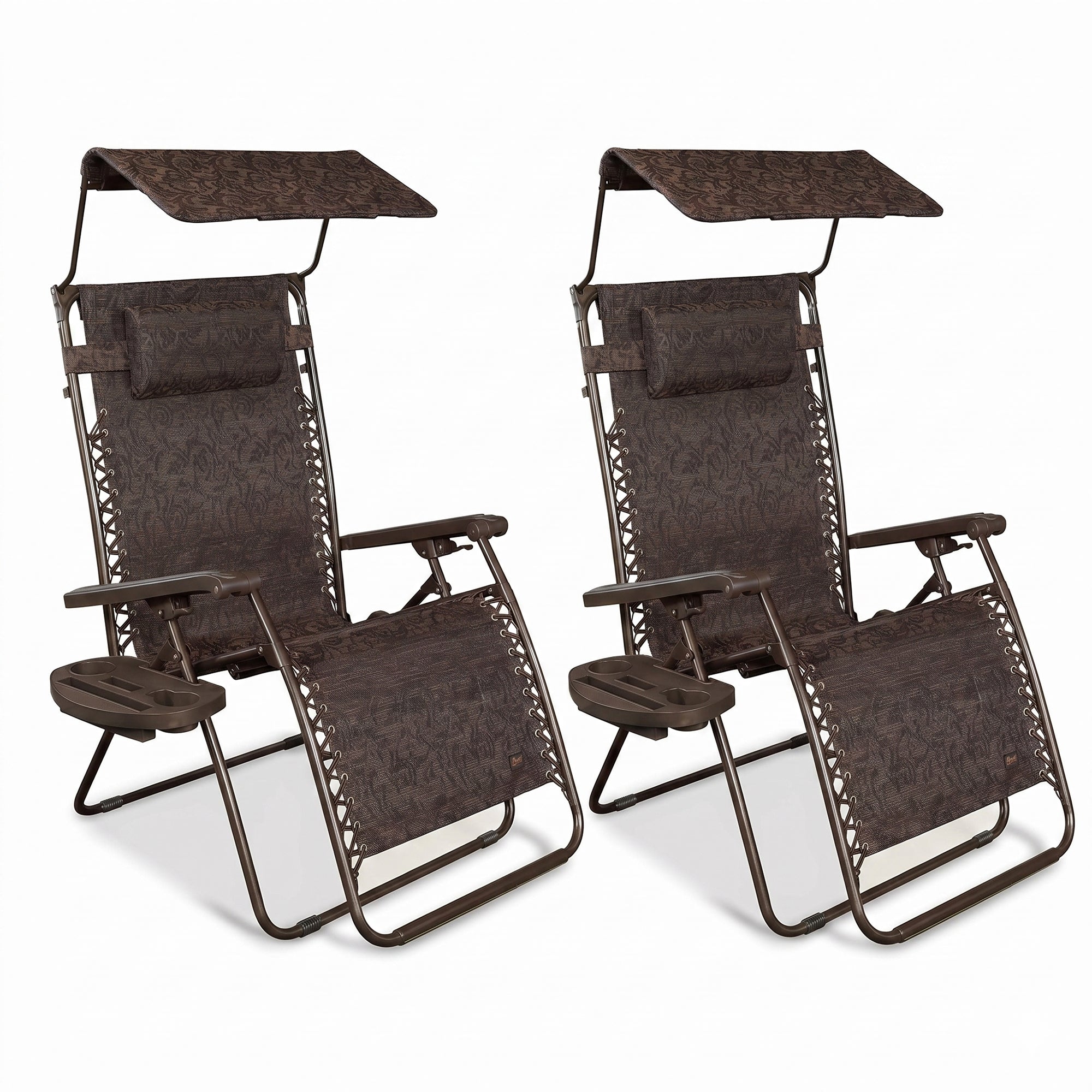Bliss Hammocks 2 Pack 30" Wide XL Zero Gravity Outdoor Lounge Chair with Canopy