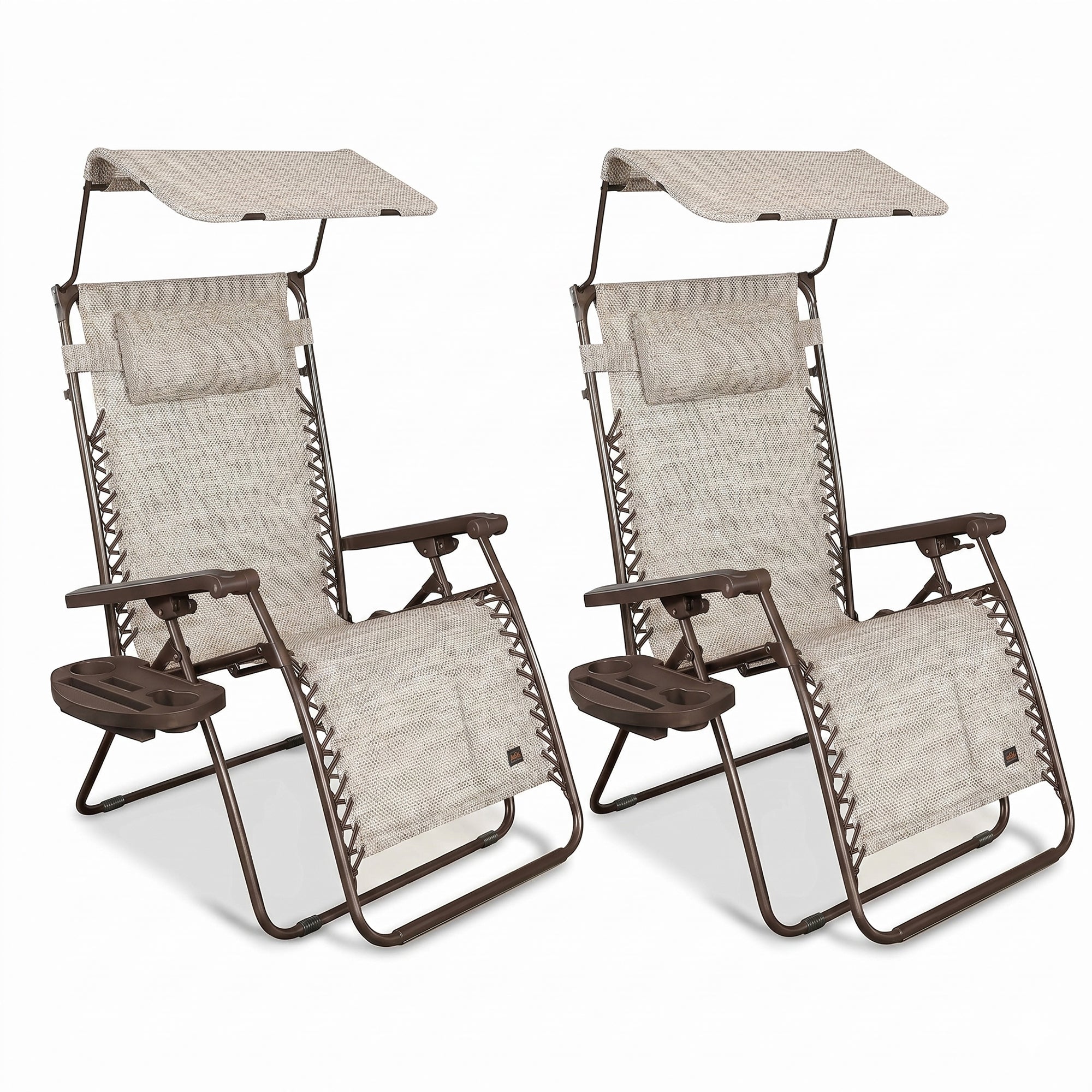 Bliss Hammocks 2 Pack 30" Wide XL Zero Gravity Outdoor Lounge Chair with Canopy
