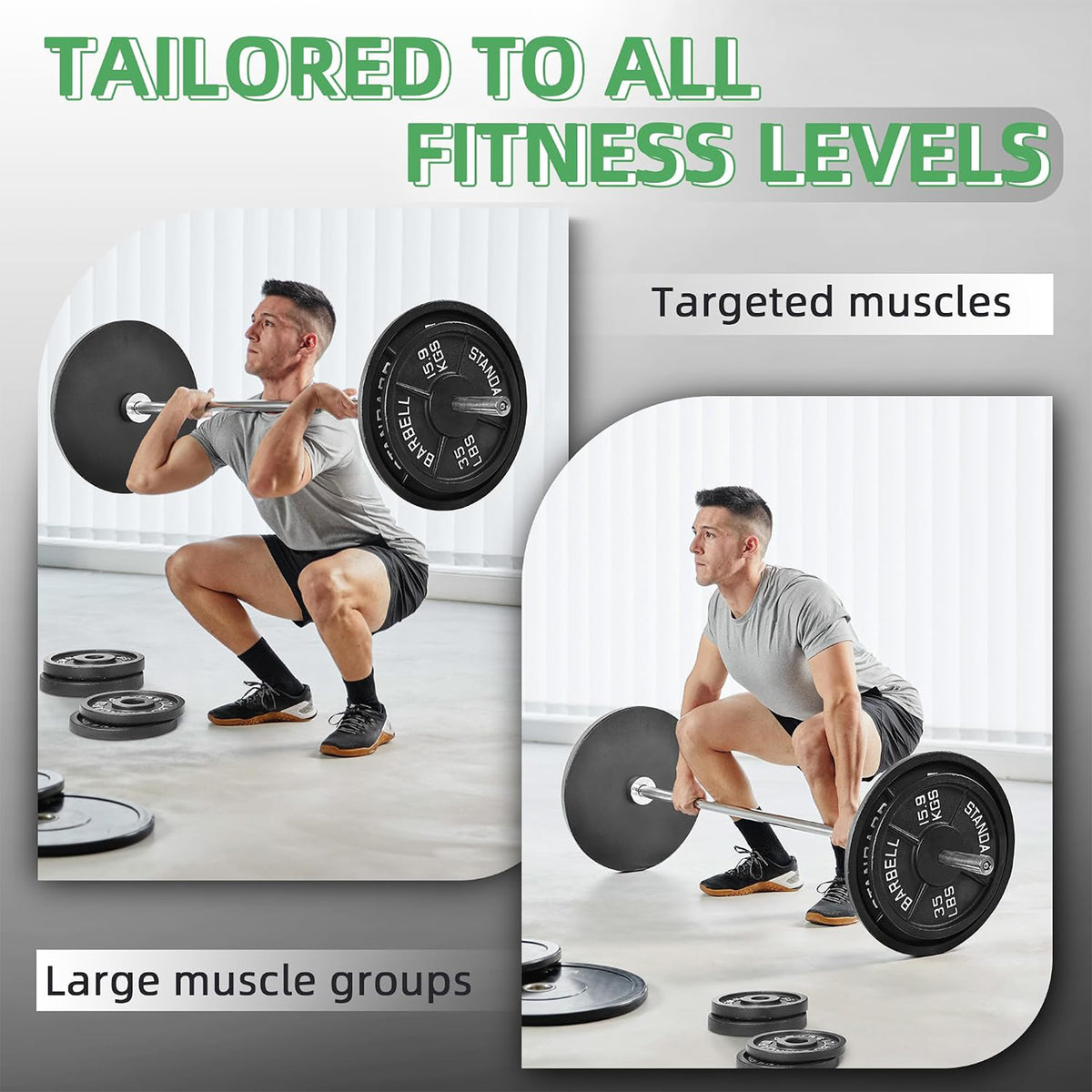 Fitvids 2.5, 5 &10 lb Cast Iron Grip Weight Plate Set, 3 Pairs of Olympic Plates