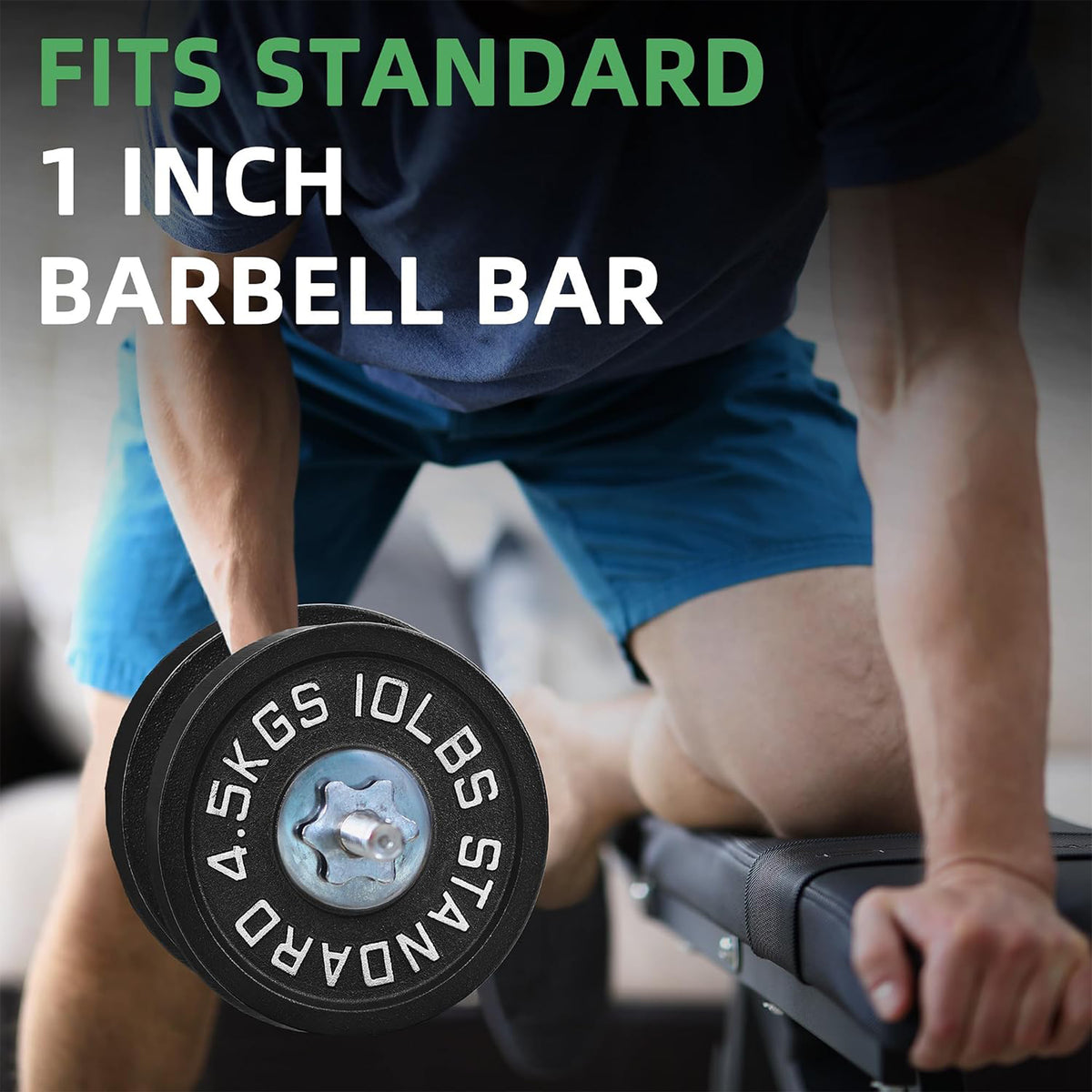 Fitvids 2.5, 5 &10 lb Cast Iron Grip Weight Plate Set, 3 Pairs of Olympic Plates