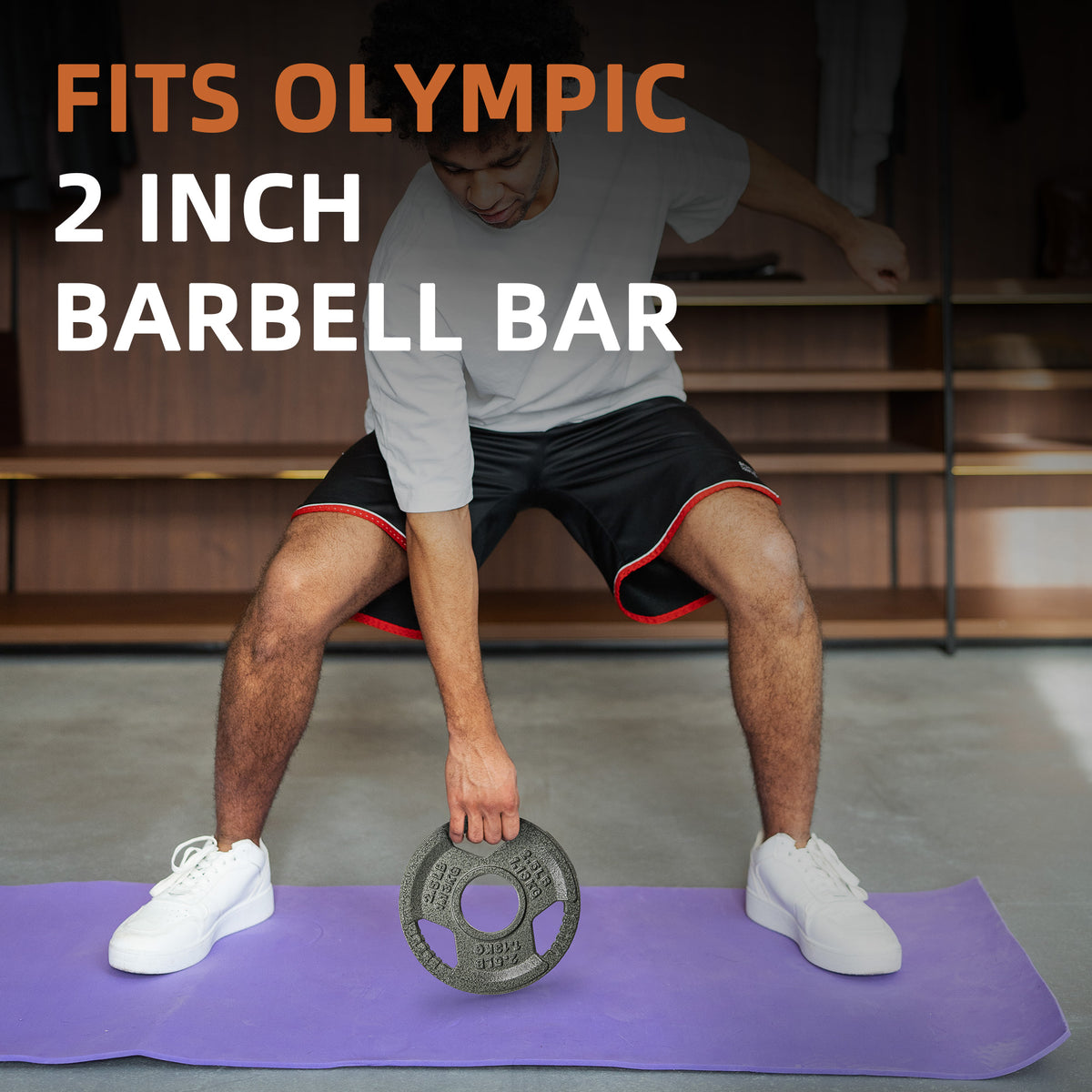 Fitvids 2.5 lb Cast Iron Grip Weight Plate, Set of 4 Olympic Plate for Home Gym