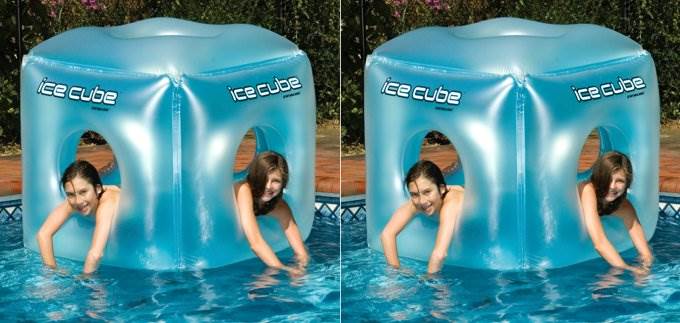 2) Swimline 9073 Swimming Pool Fun Inflatable Ice Cube Cool Habitat Float Toys