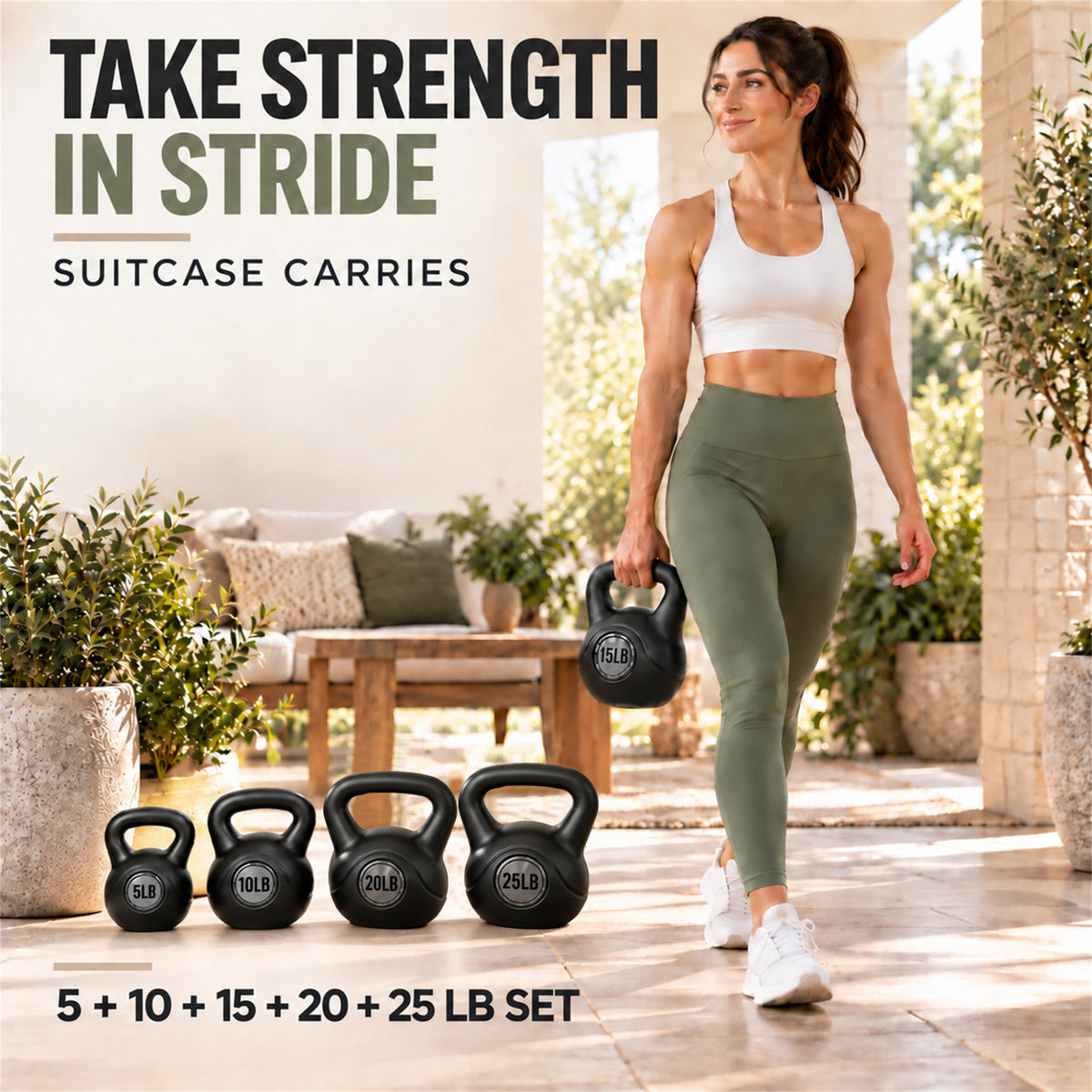 BalanceFrom Cement-Filled Kettlebell Exercise Weights, 5, 10, 15, 20 & 25 lb