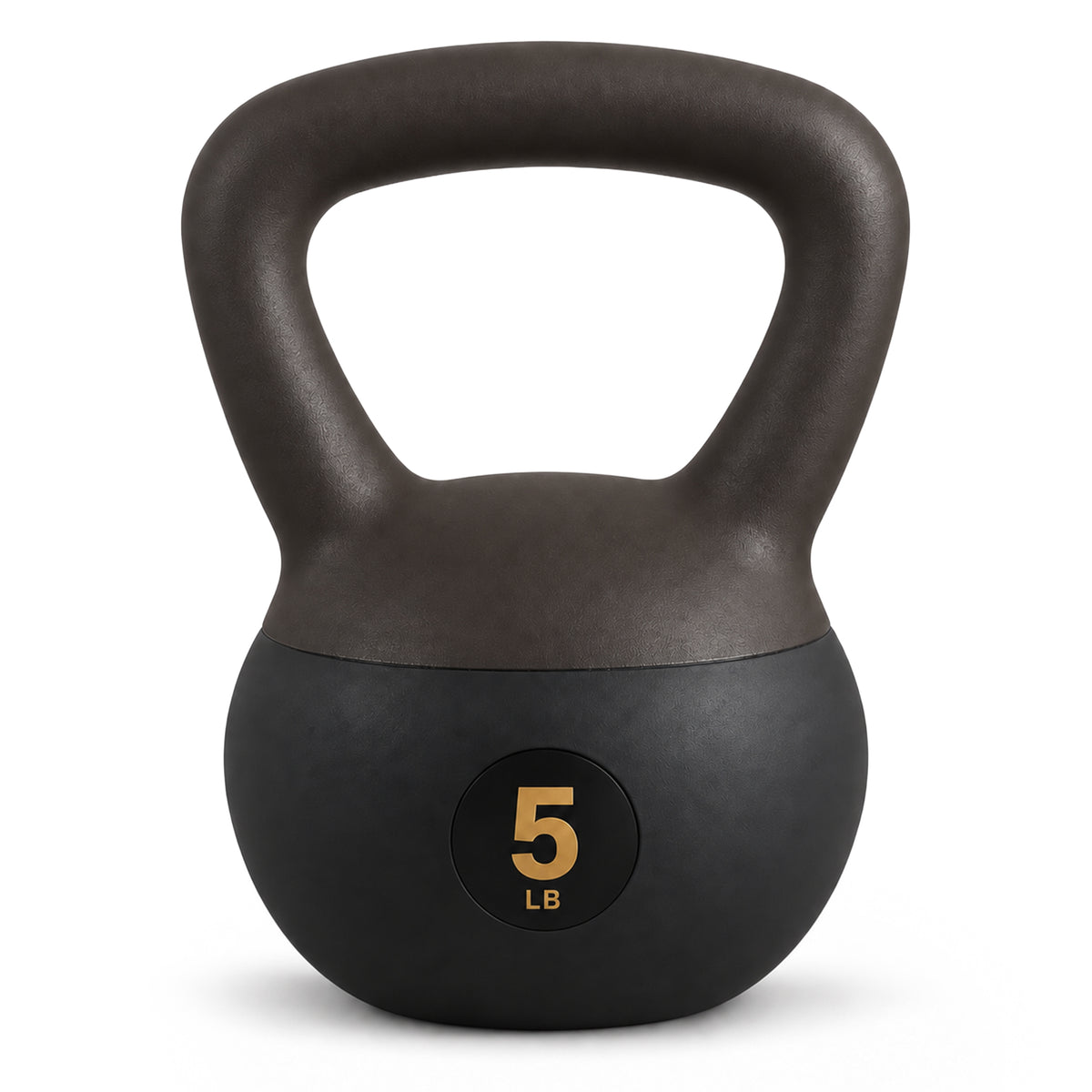 Fitvids Soft Kettlebell Ergonomic Grip, Iron & Sand Filled, 5 Pounds, Black
