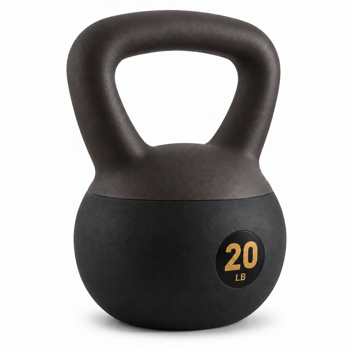 Fitvids Soft Kettlebell Ergonomic Grip, Iron & Sand Filled, 20 Pounds, Black