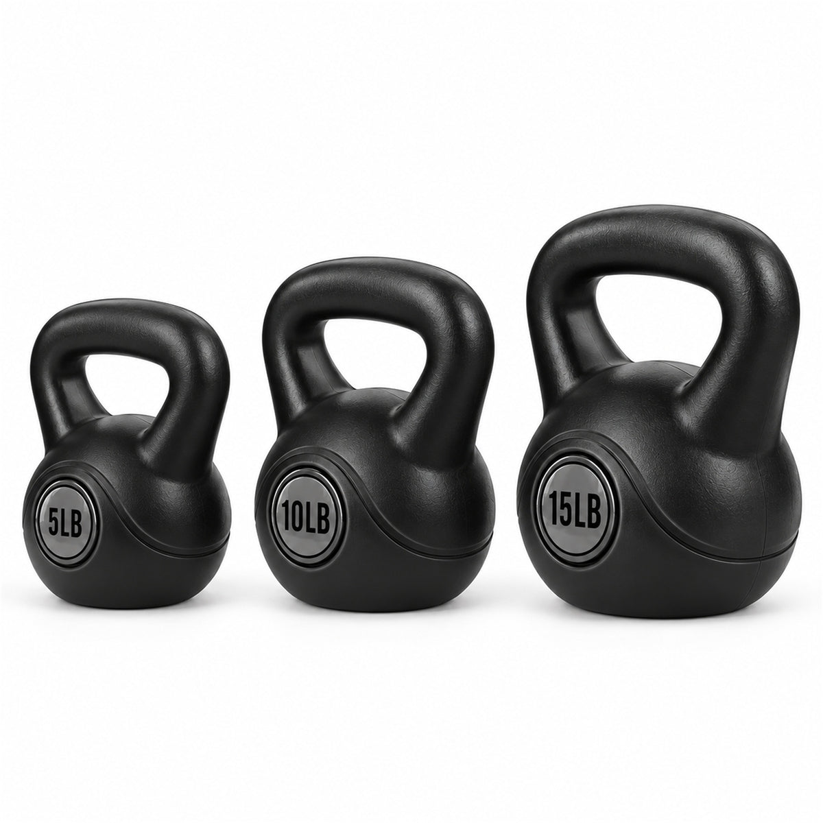 BalanceFrom Cement-Filled Kettlebell Exercise Weights, Set of 5, 10, and 15 lb