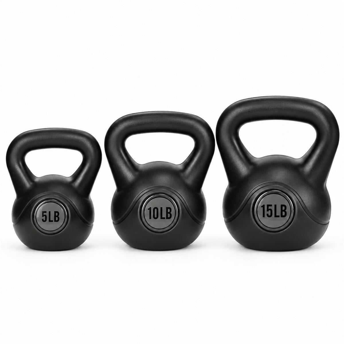 BalanceFrom Cement-Filled Kettlebell Exercise Weights, Set of 5, 10, and 15 lb