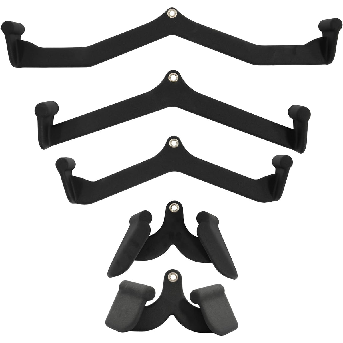 Fitvids 5-Piece Cable Machine Attachment Handle Set, LAT Pulldowns for Home Gym