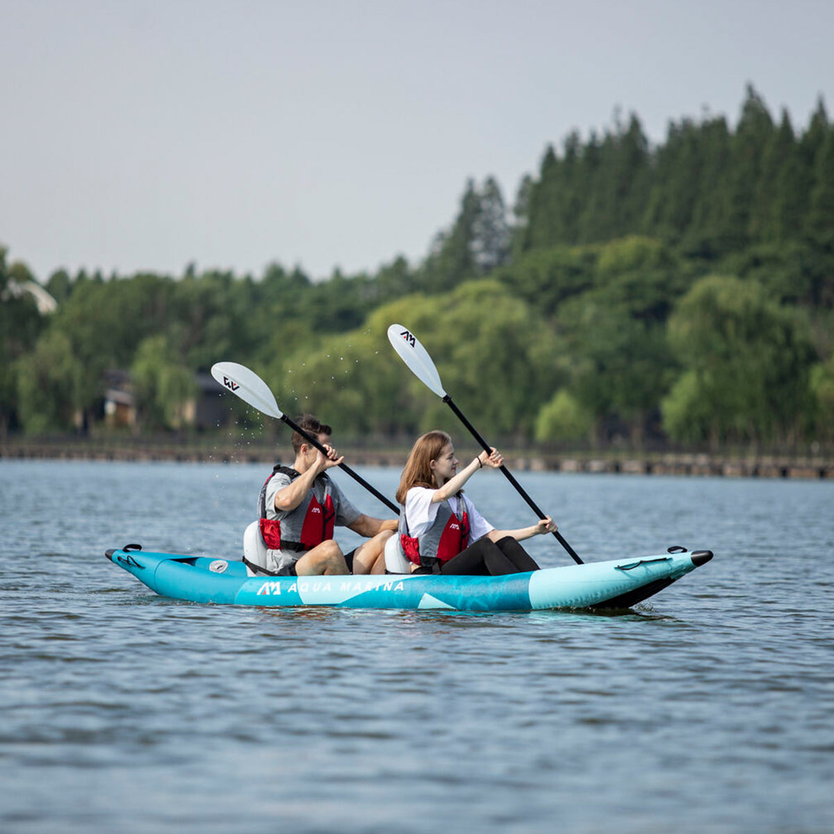 Aqua Marina Betta 13'6" Tandem Recreational Inflatable Kayak, Lightweight