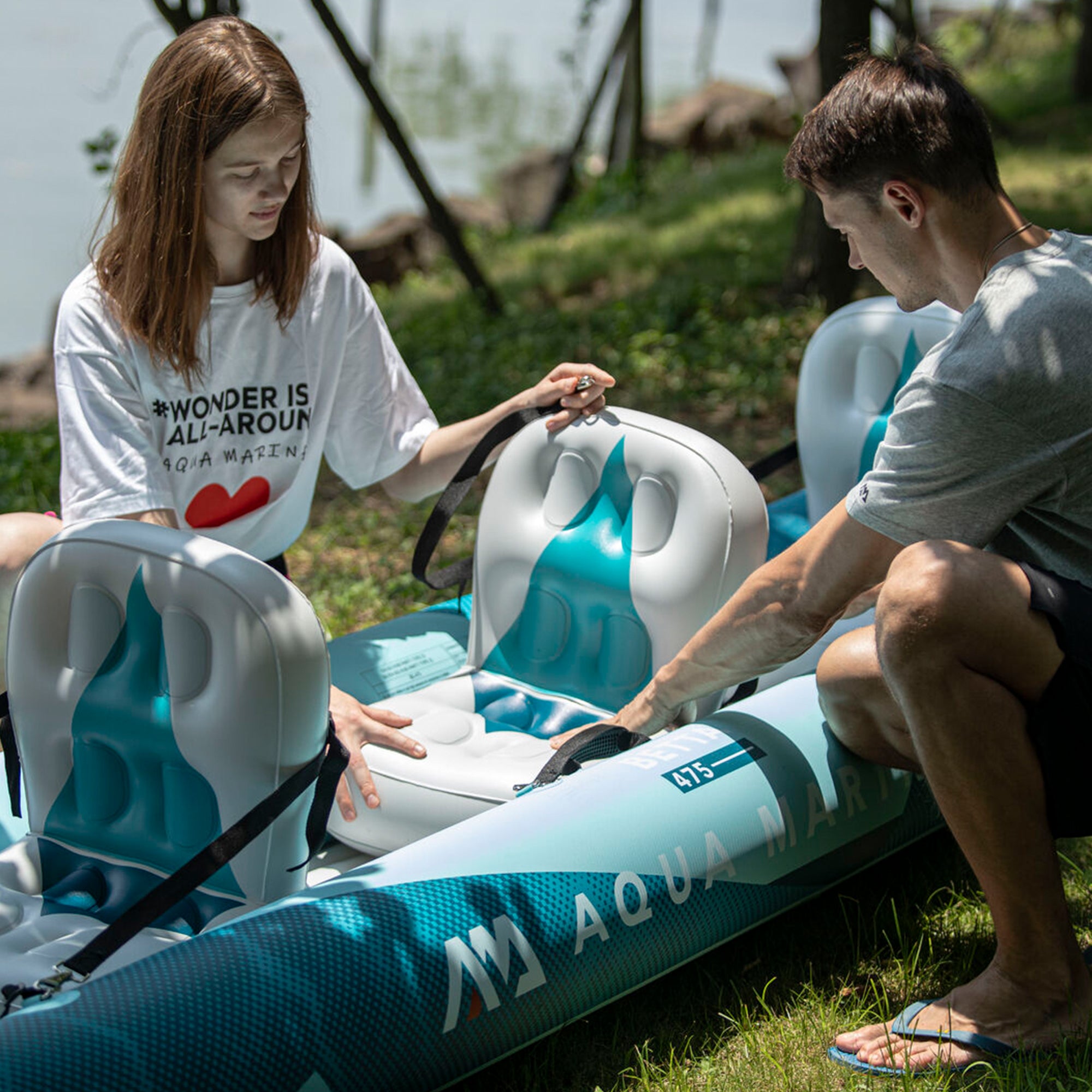 Aqua Marina Betta 13'6" Tandem Recreational Inflatable Kayak, Lightweight