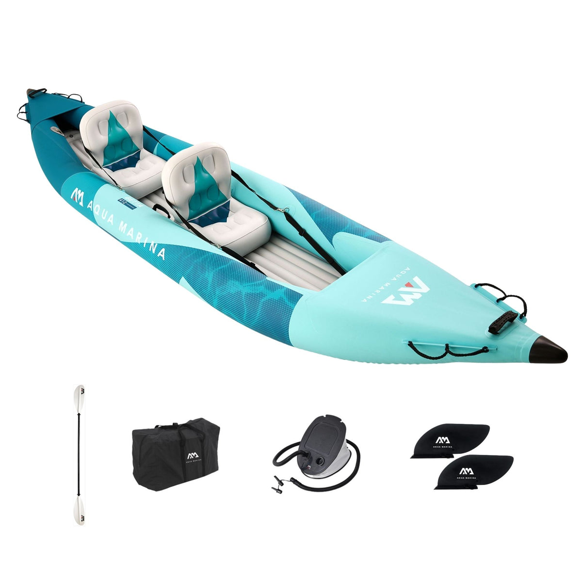 Aqua Marina Betta 13'6" Tandem Recreational Inflatable Kayak, Lightweight
