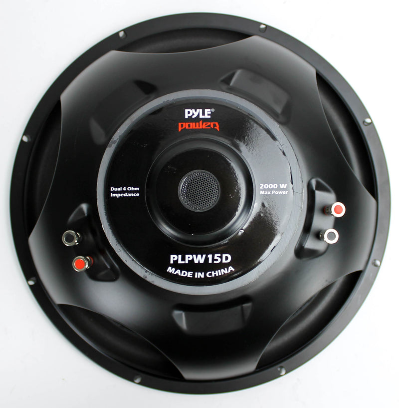Pyle PLPW15D 15" 8000W Car Subwoofer Audio Power Subs Woofers DVC 4 Ohm, 2 Pack