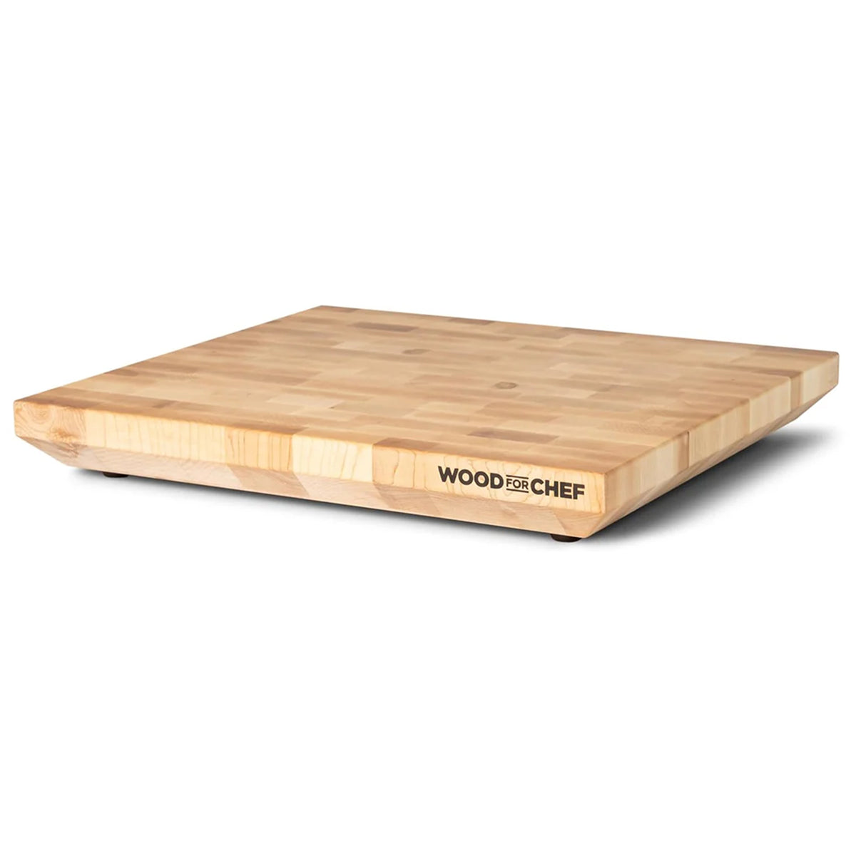 WoodForChef Heritage Maple End Grain Cutting Board with Feet and Mineral Oil
