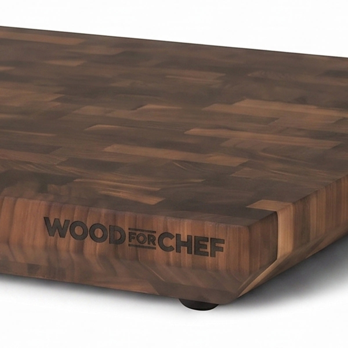 WoodForChef Heritage Walnut End Grain Cutting Board with Feet and Mineral Oil