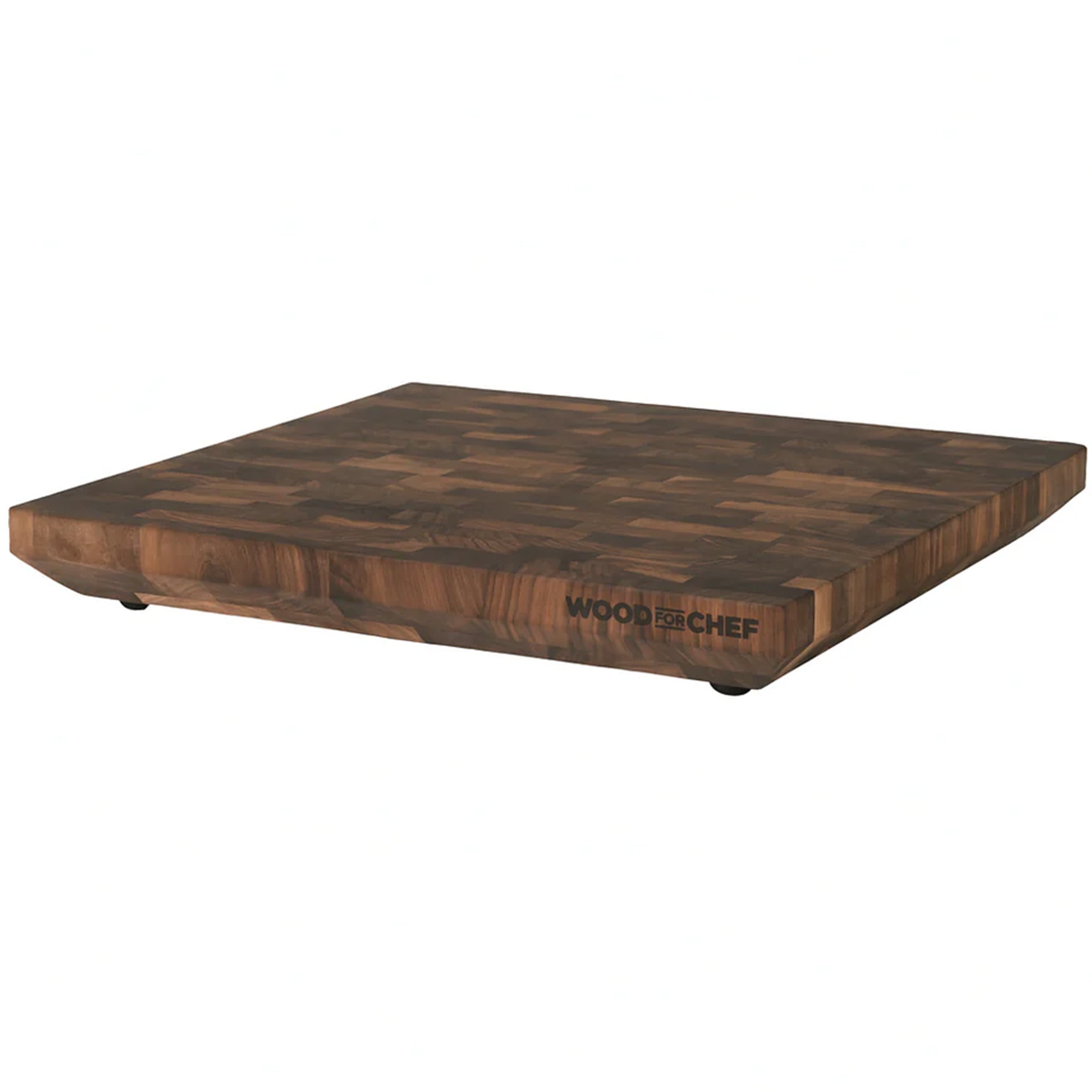 WoodForChef Heritage Walnut End Grain Cutting Board with Feet and Mineral Oil