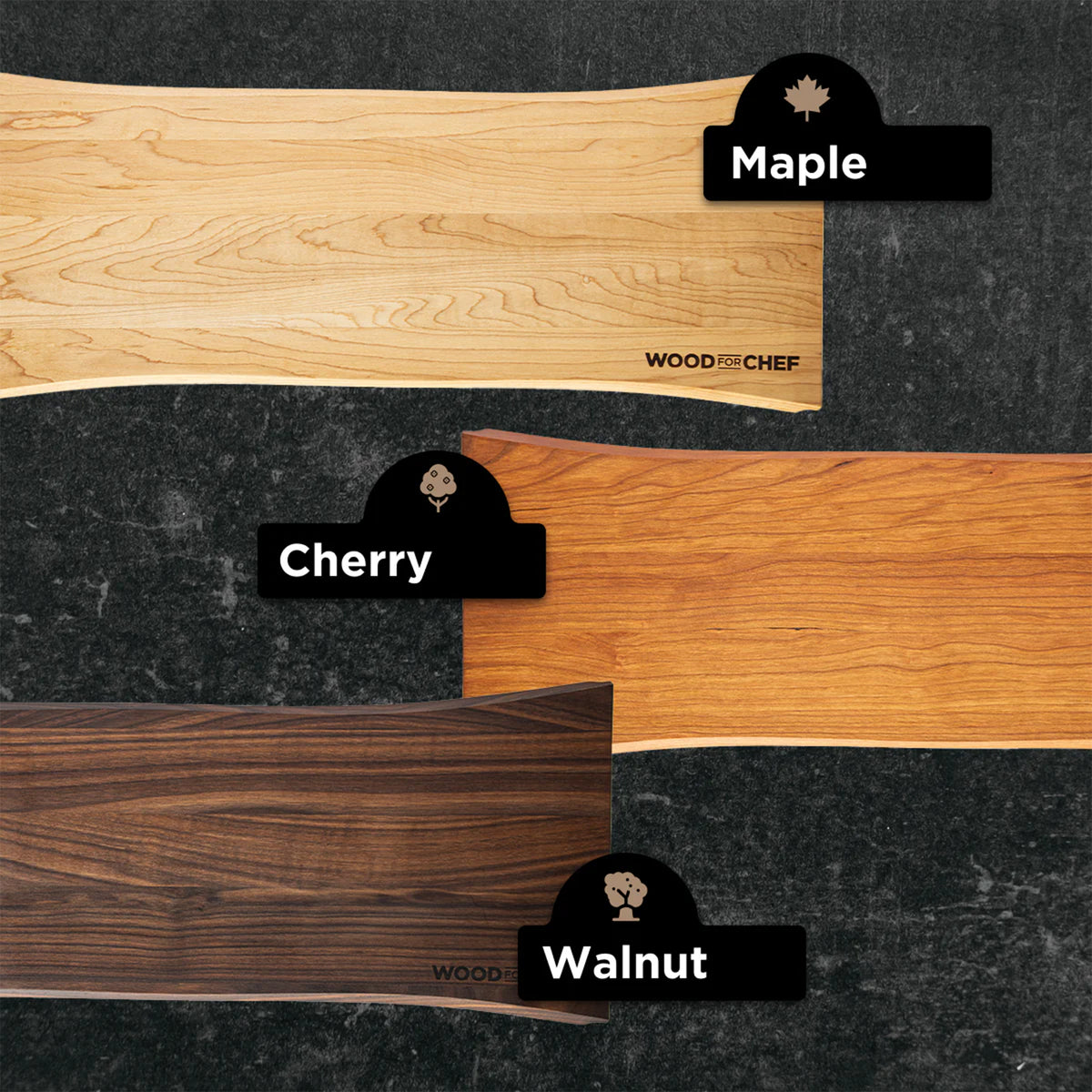 WoodForChef Cherry Live Edge Hardwood Charcuterie Board, 24 x 9 Inches
