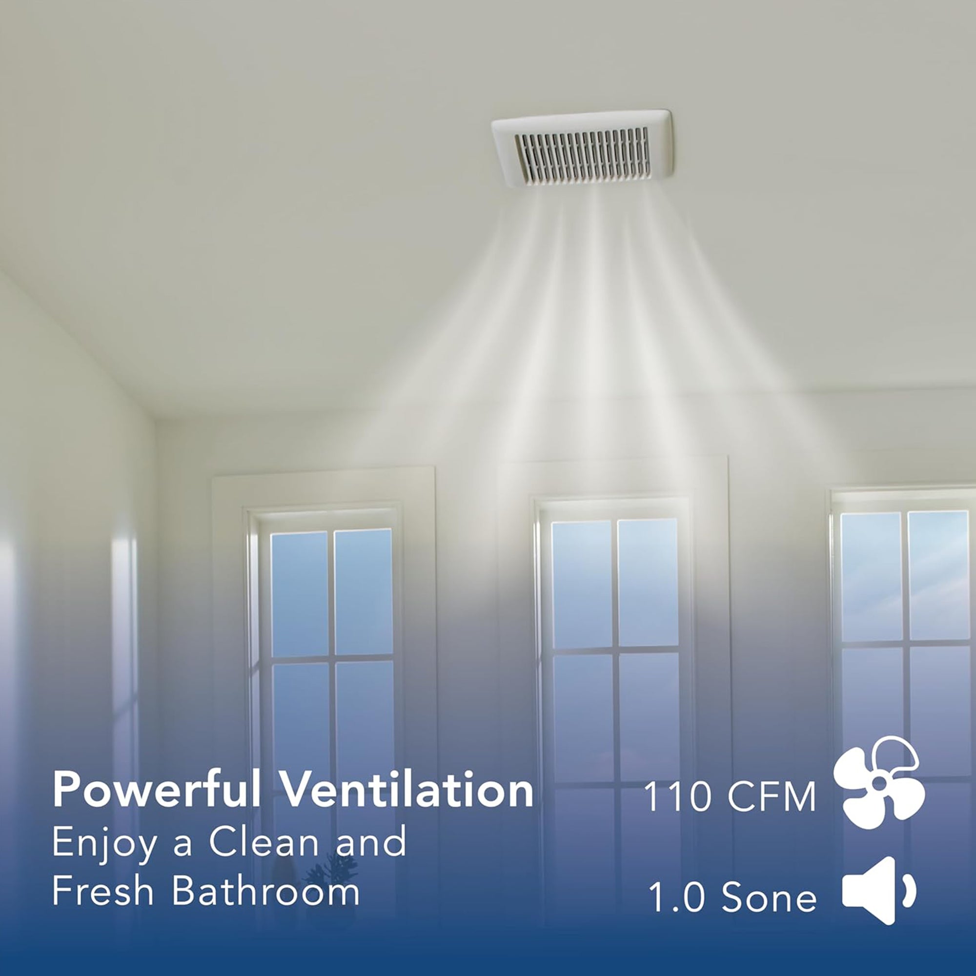 Broan-NuTone AE110 Roomside Exhaust Fan for Bathroom, No Light, 110 CFM, White