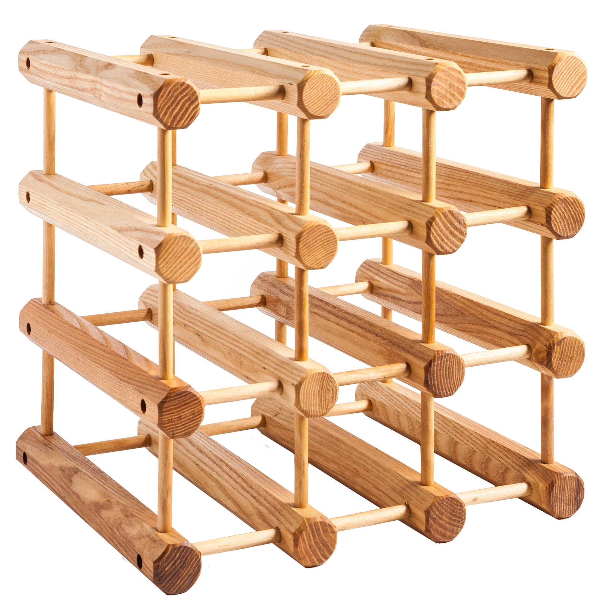 J.K. Adams Ash Wood Modular Wine Rack, Stackable Storage Holder, 12 Bottles - VMInnovations