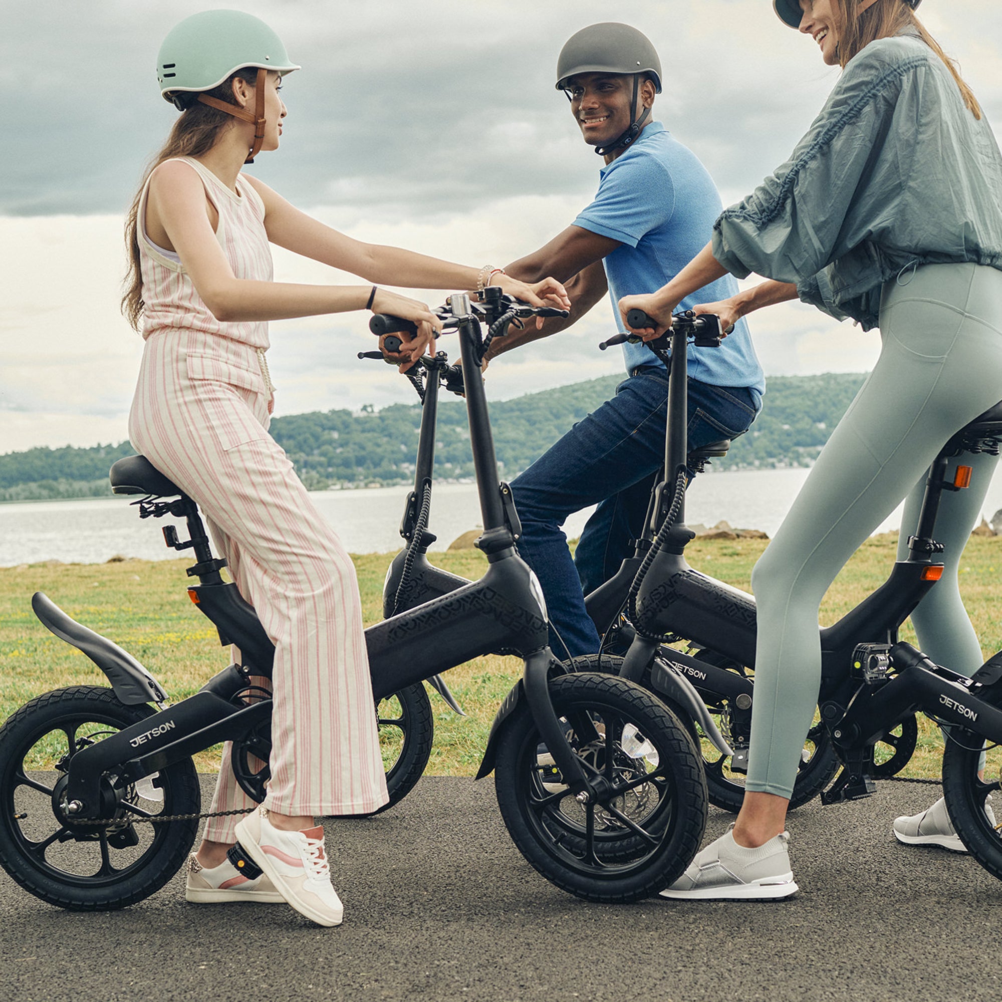 Jetson Haze Foldable Electric Bike with Twist Throttle and 16" Tires, Black