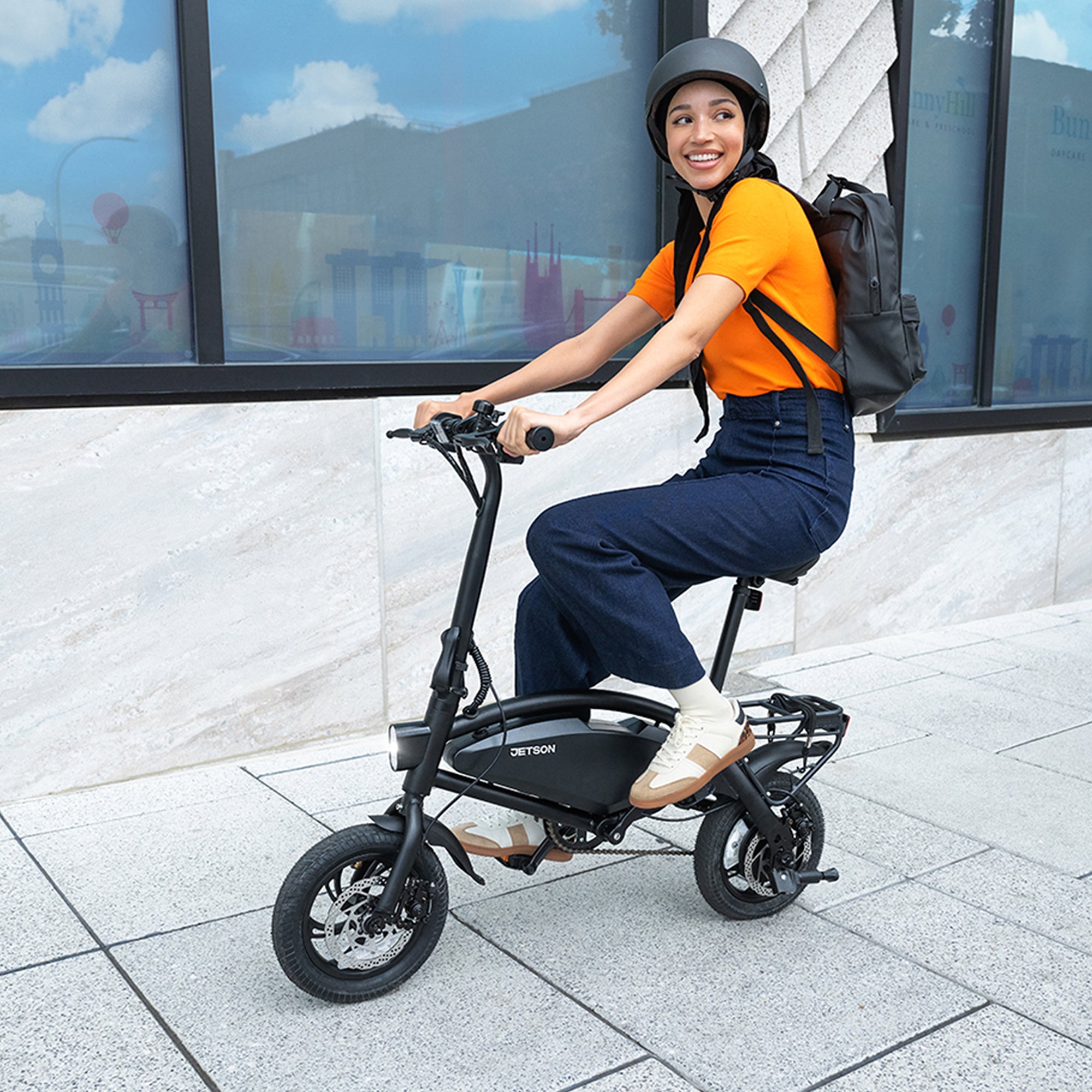 Jetson Axle X Portable Folding Electric Bike with Pneumatic 12" Tires, Black