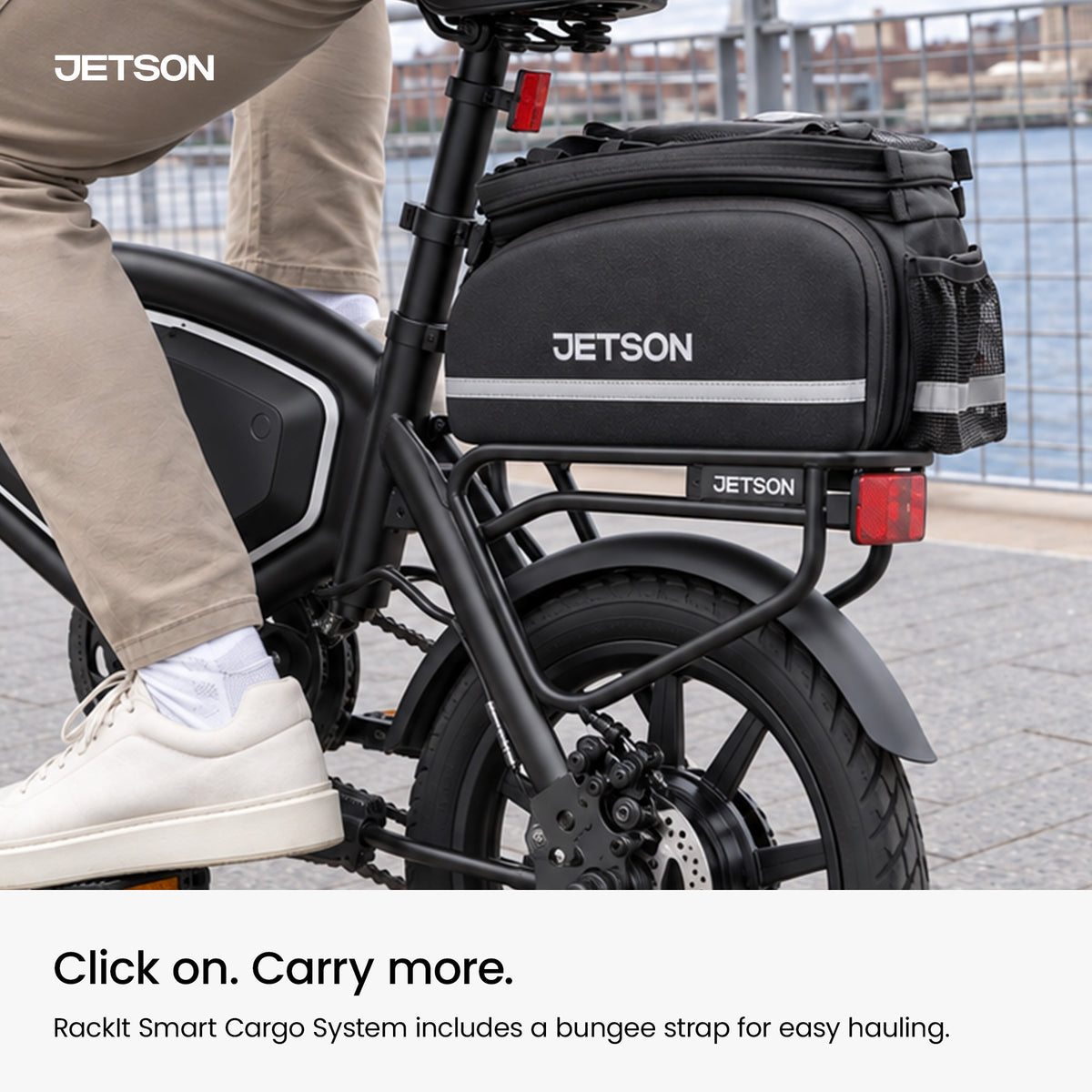 Jetson Axle X Portable Folding Electric Bike with Pneumatic 12" Tires, Black - VMInnovations