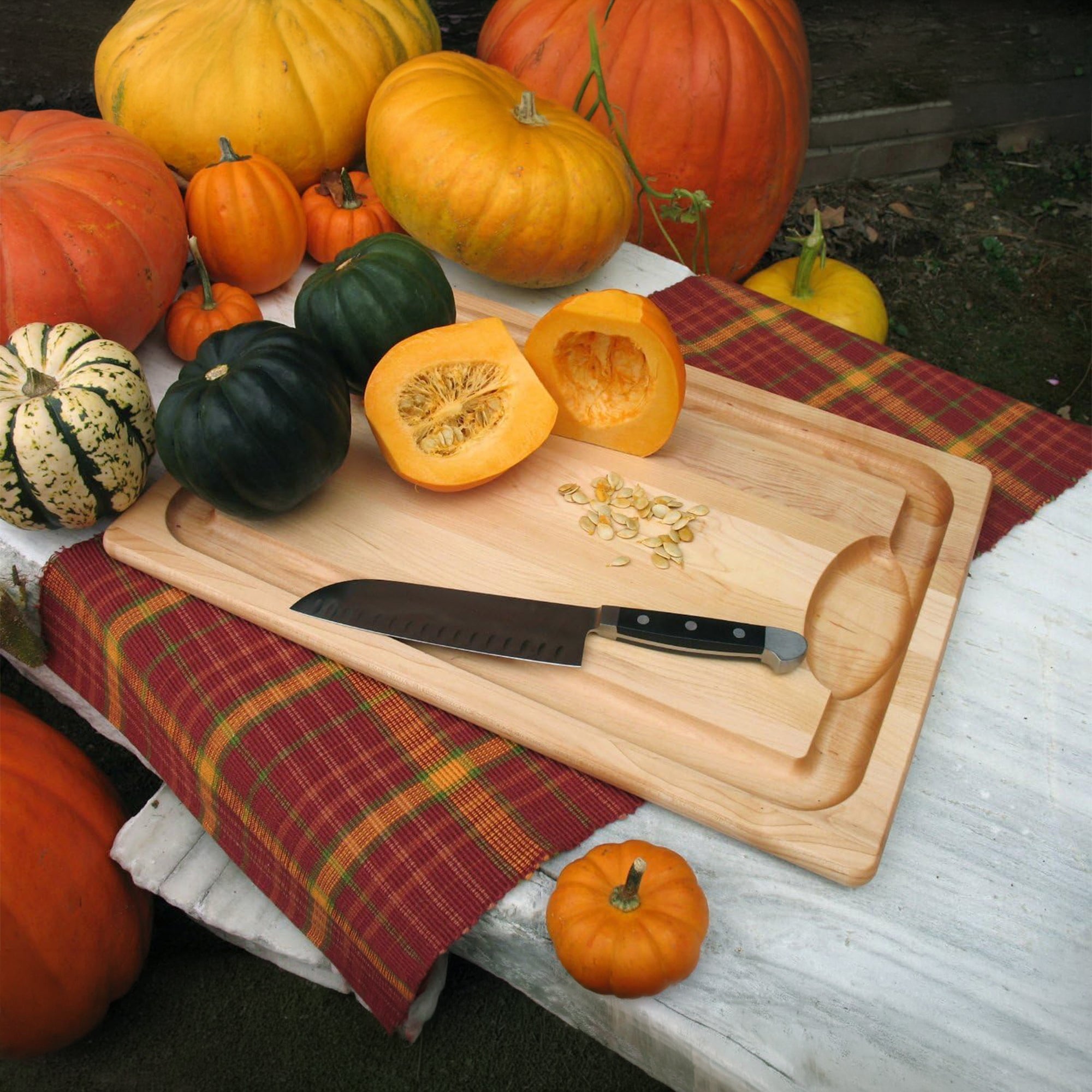 J.K. Adams Farmhouse Maple Carving Cutting Board with Juice Groove, 14" x 20" - VMInnovations
