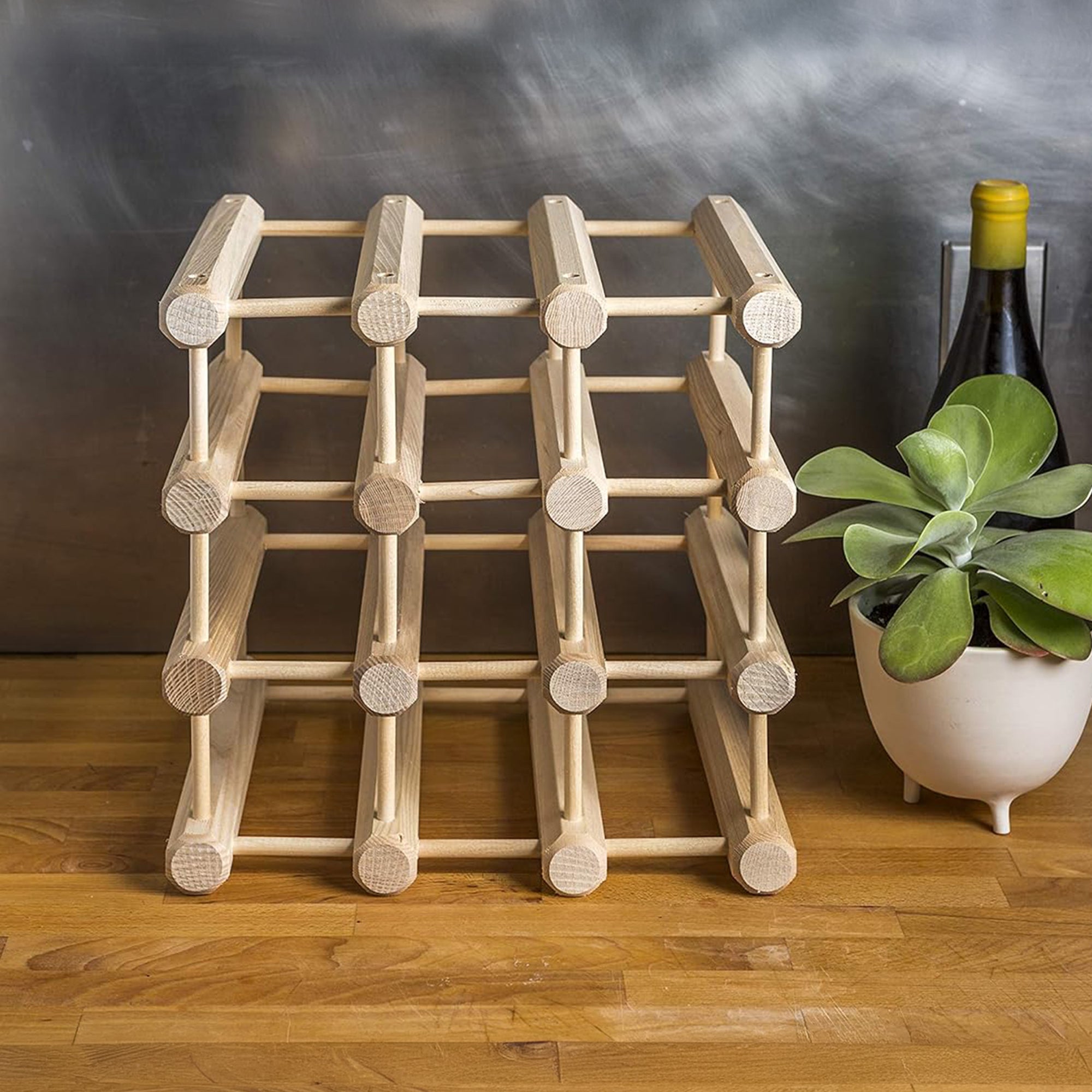 J.K. Adams Ash Wood Modular Wine Rack, Stackable Storage Holder, 40 Bottles - VMInnovations