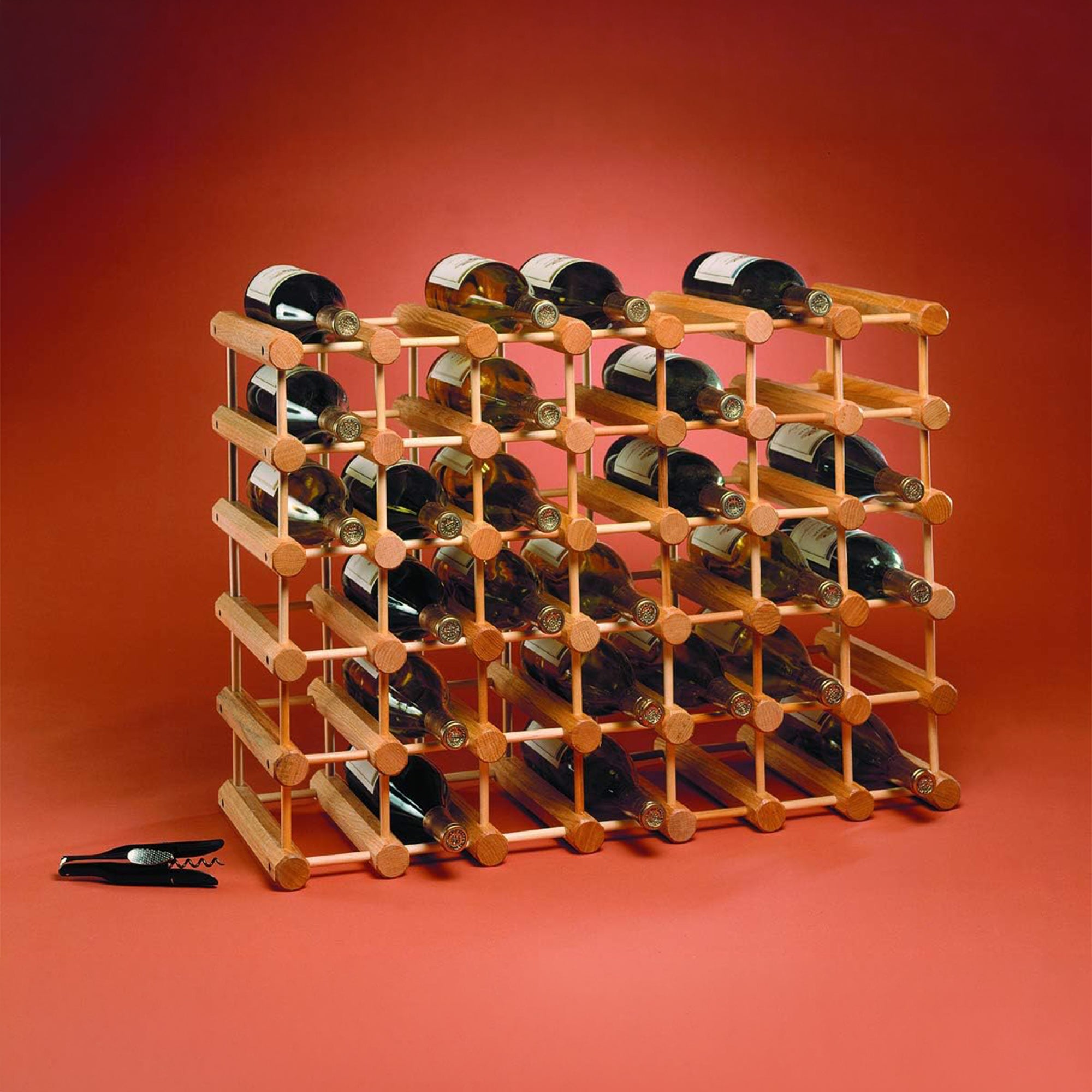 J.K. Adams Ash Wood Modular Wine Rack, Stackable Storage Holder, 40 Bottles - VMInnovations