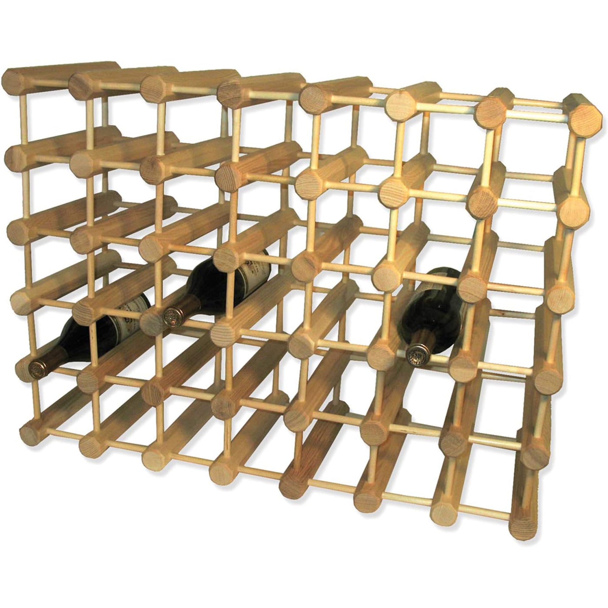 J.K. Adams Ash Wood Modular Wine Rack, Stackable Storage Holder, 40 Bottles - VMInnovations
