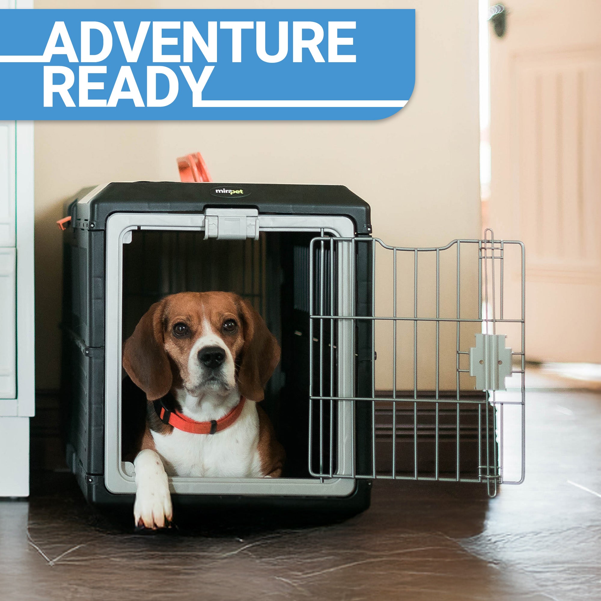Mirapet Pet Carrier, Collapsible Crate for Large Dogs or Cats, 26", (Open Box)