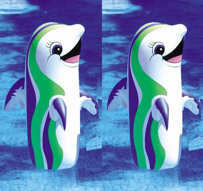 2) Swimline 9023 36" Dancing Dolphin Swimming Pool Inflatable Bop Floating Toys
