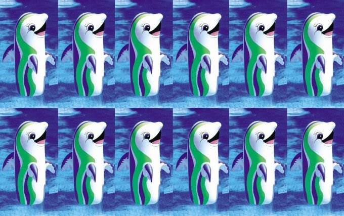 12) Swimline 9023 36" Dancing Dolphin Swimming Pool Inflatable Bop Floating Toys