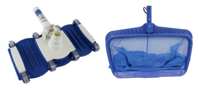 Hydrotools 8040 Deep Bag Leaf Rake Swimming Pool Net + 8150 Weighted Vacuum Head