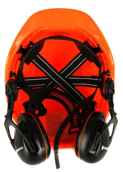 Husqvarna Pro Forest Chain Saw Hard Hat Helmet System Ear Protectors - Orange
