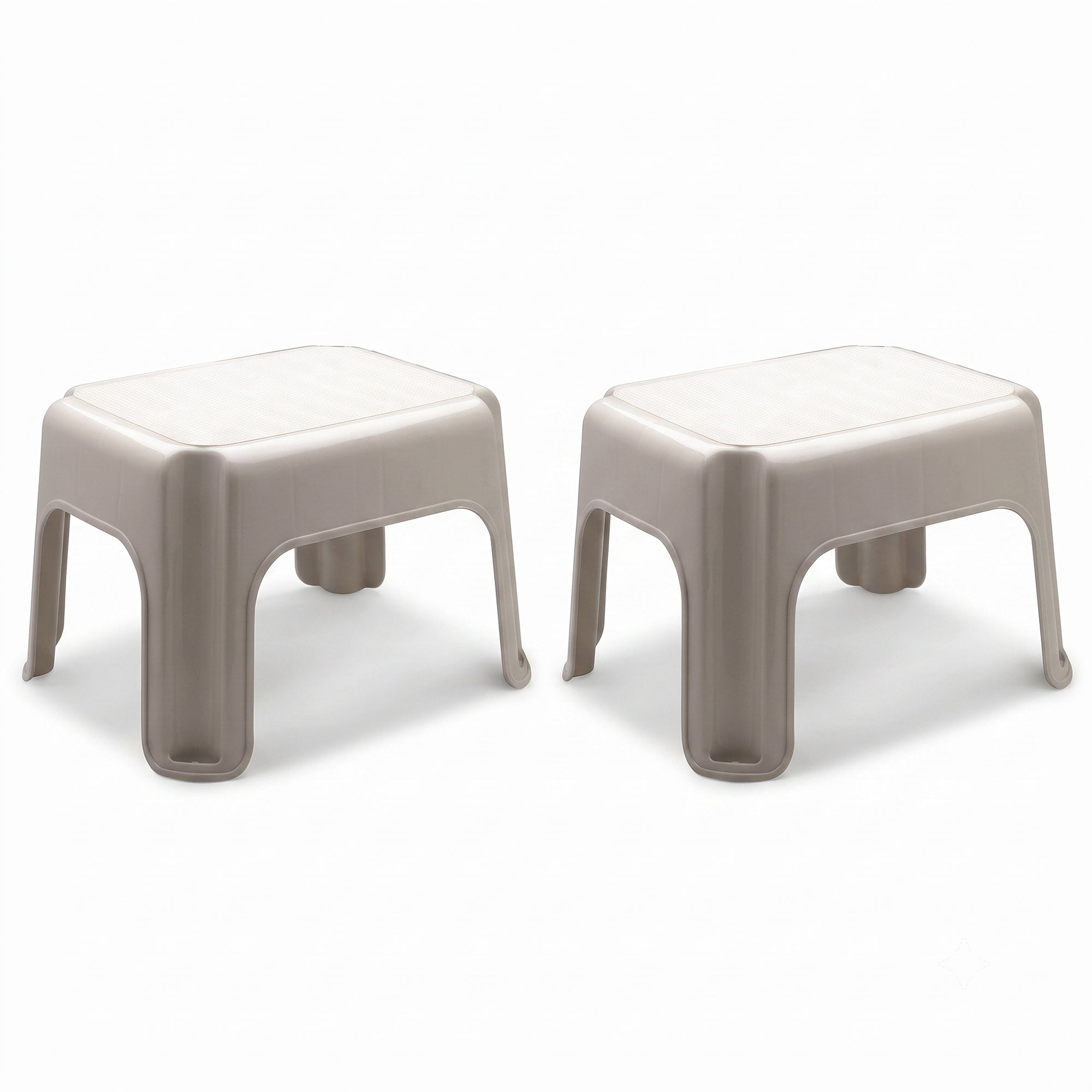 Rubbermaid 2 Pack Lightweight Slip Resistant Roughneck Tough Step Stool, Tan